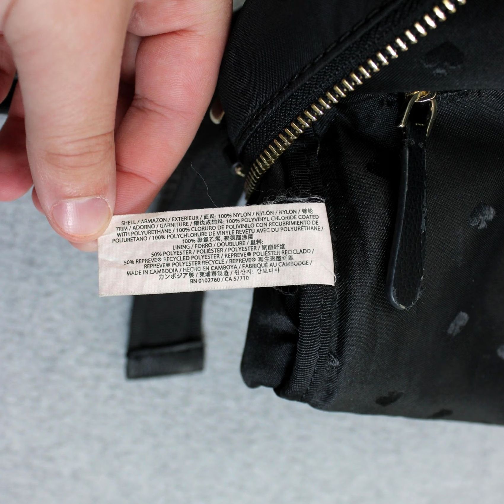 Vintage Kate Spade Backpack Women Small Black Nylon Gold Zip Casual Travel Wallet Size ONE SIZE - 4 Thumbnail