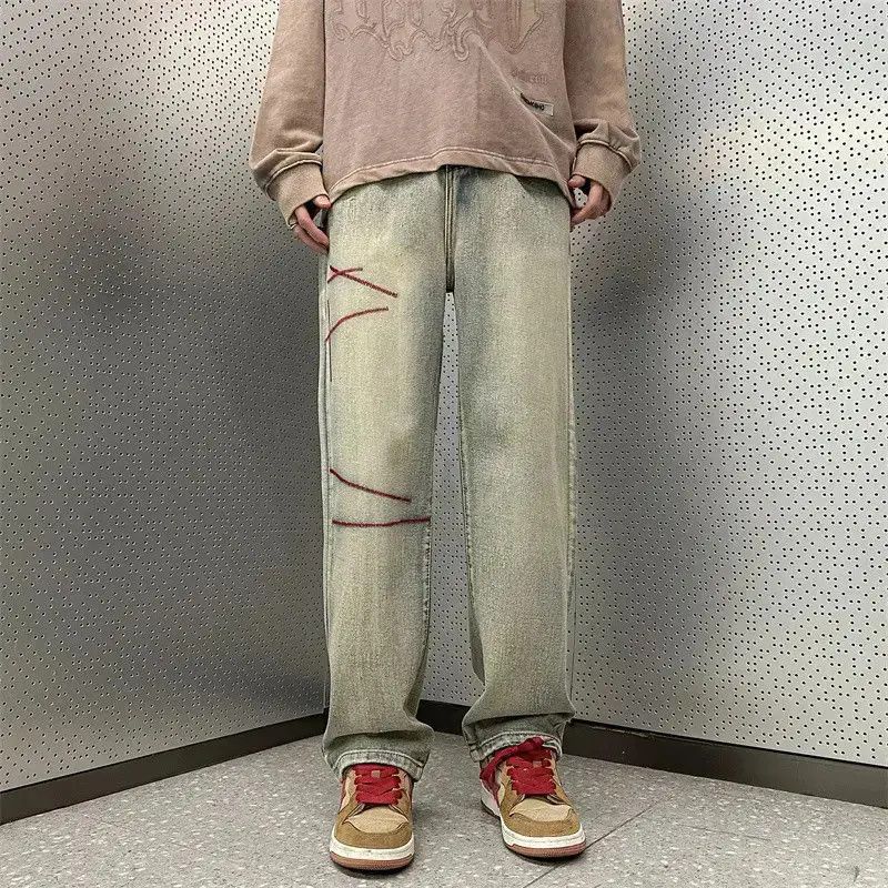 Japanese Brand Straight leg wide leg washed jeans Size US 32 / EU 48 - 1 Thumbnail