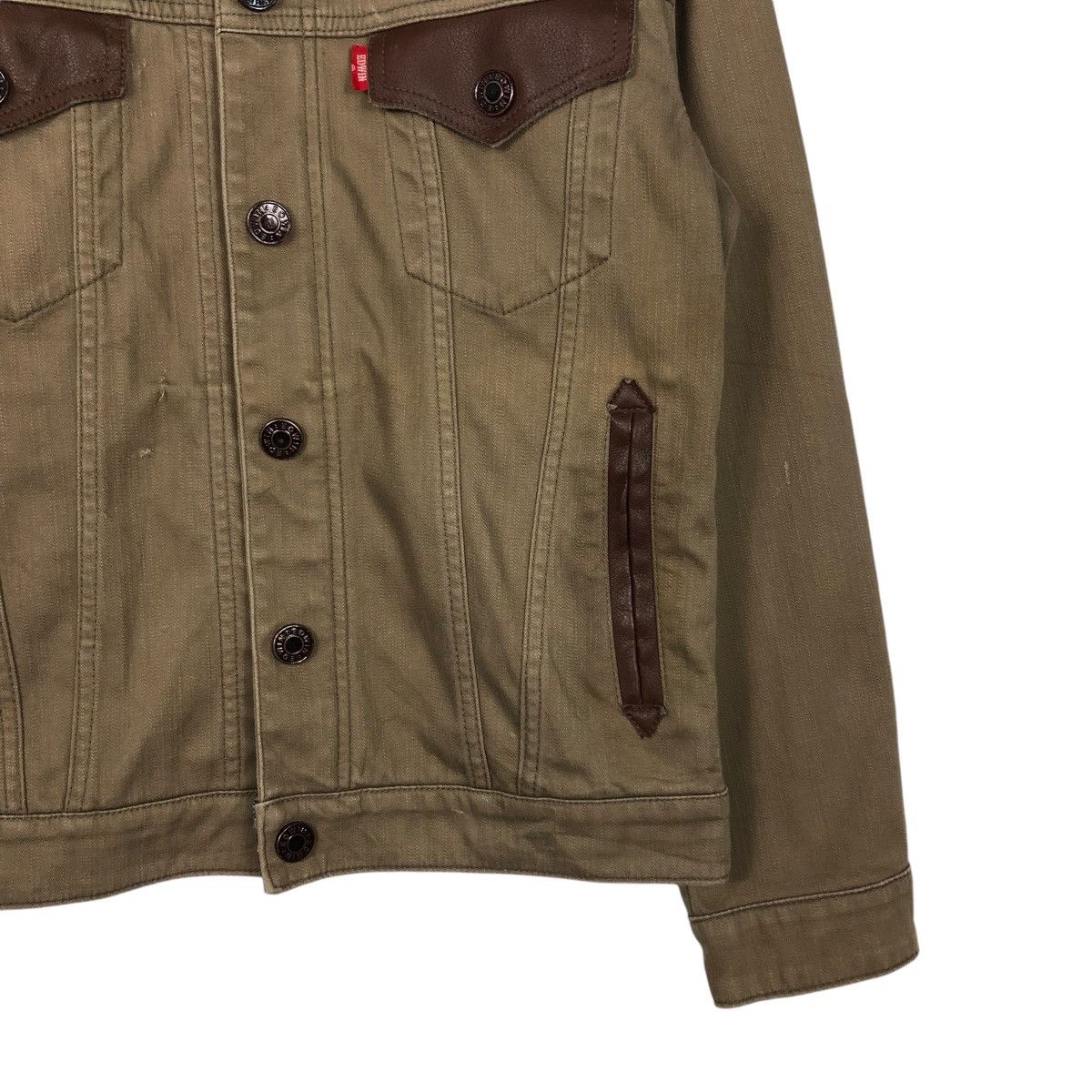 Edwin × Japanese Brand 🔥CROPPED BIKER JACKET EDWIN LEATHER PARTS POCKET Size US M / EU 48-50 / 2 - 7 Thumbnail