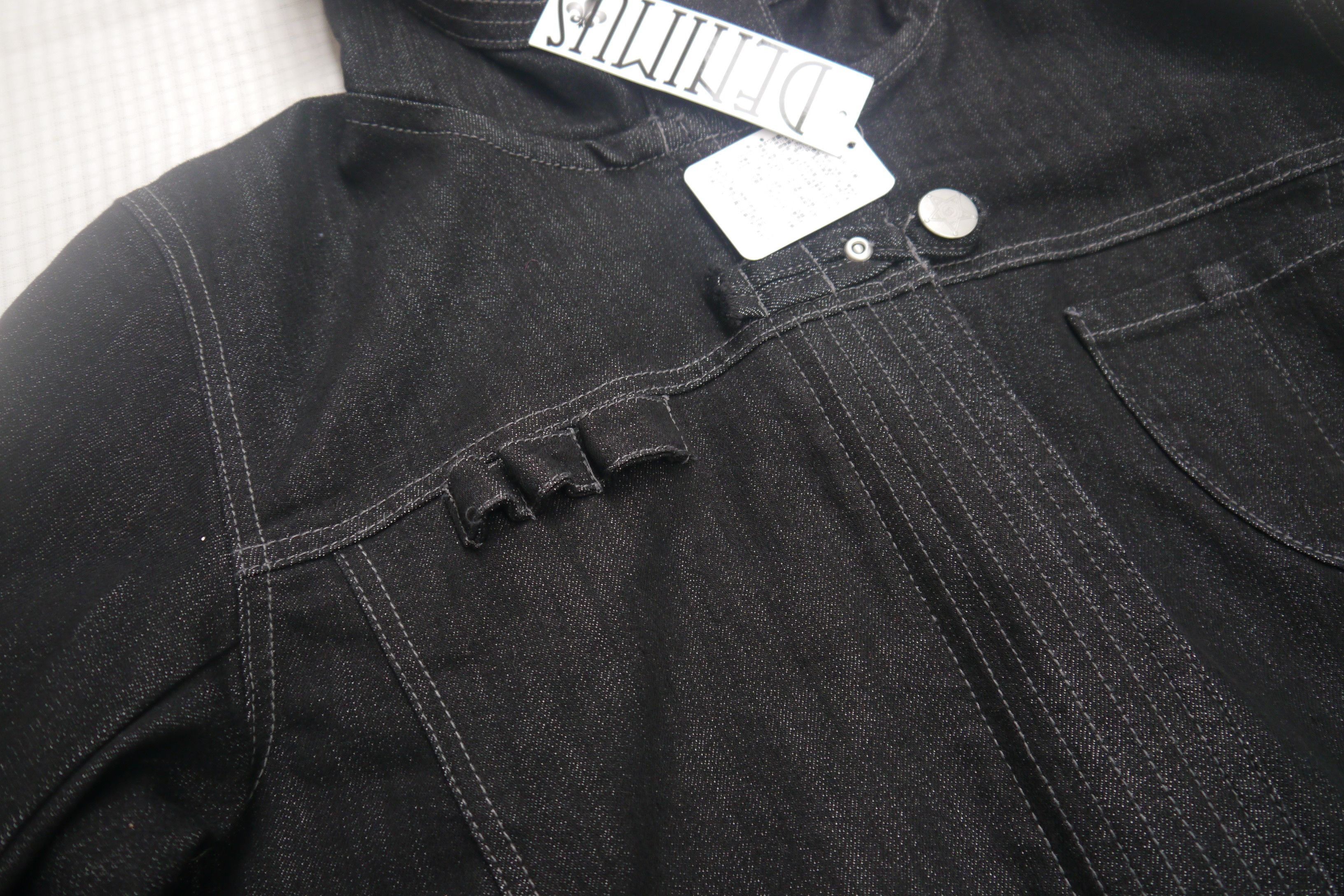 Japanese Brand (J775) Denimus Japan Black Stretch Denim Hood Women Coat XL Size XL / US 12-14 / IT 48-50 - 3 Thumbnail