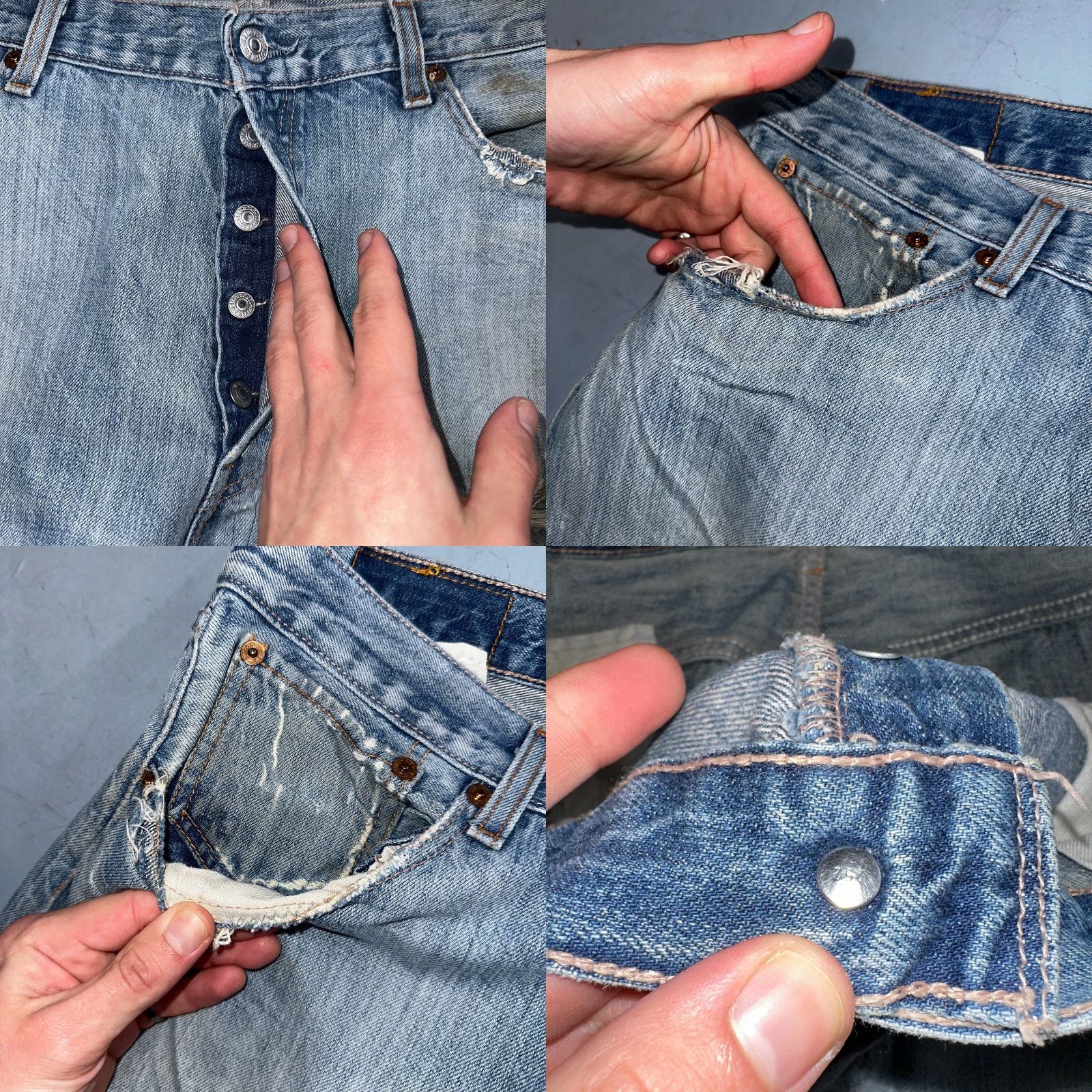 Levi's VINTAGE Levi's 501 Jeans Blue Light Wash 38x34 Straight 90s Mens Denim Cotton Mid Rise 38 Regular Inseam 34 Size US 38 / EU 54 - 9 Thumbnail