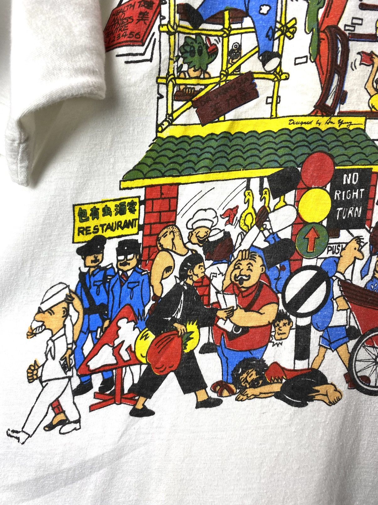 Vintage Vintage 1990’s Hong Kong Art T Shirt Japan Hype Cartoon Size US L / EU 52-54 / 3 - 3 Thumbnail