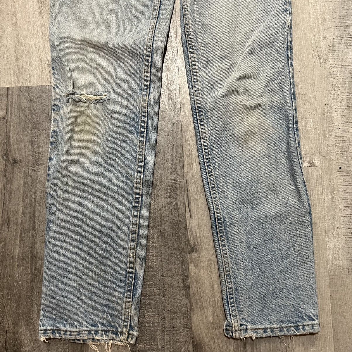 Levi's × Vintage VTG Levis 17525 Patchwork Denim Ripped USA Blue Jeans Size 25" / US 0 / IT 36 - 5 Thumbnail