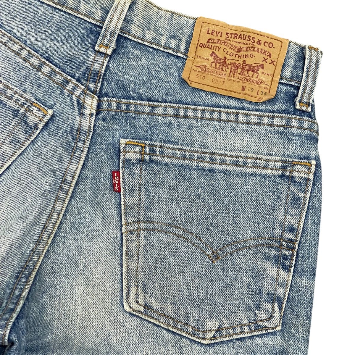 Levi's Vtg 90s Levis 510 Made In USA Regular Fit Straight Leg Jeans Size US 29 - 12 Thumbnail