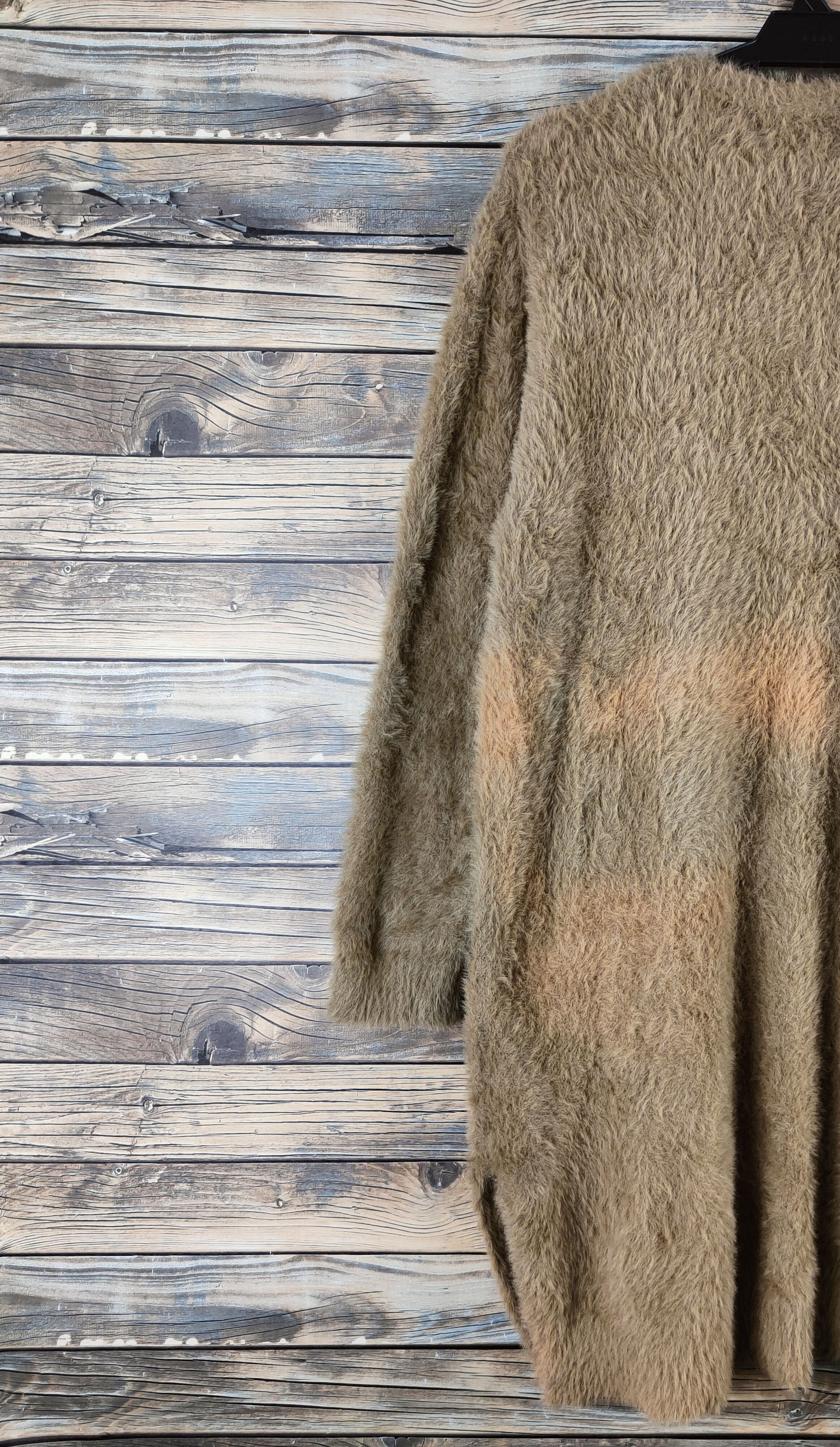 Japanese Brand DL Reor Light Brown faded shaggy Fur Mohair Knitwear #46-530 Size US M / EU 48-50 / 2 - 8 Thumbnail