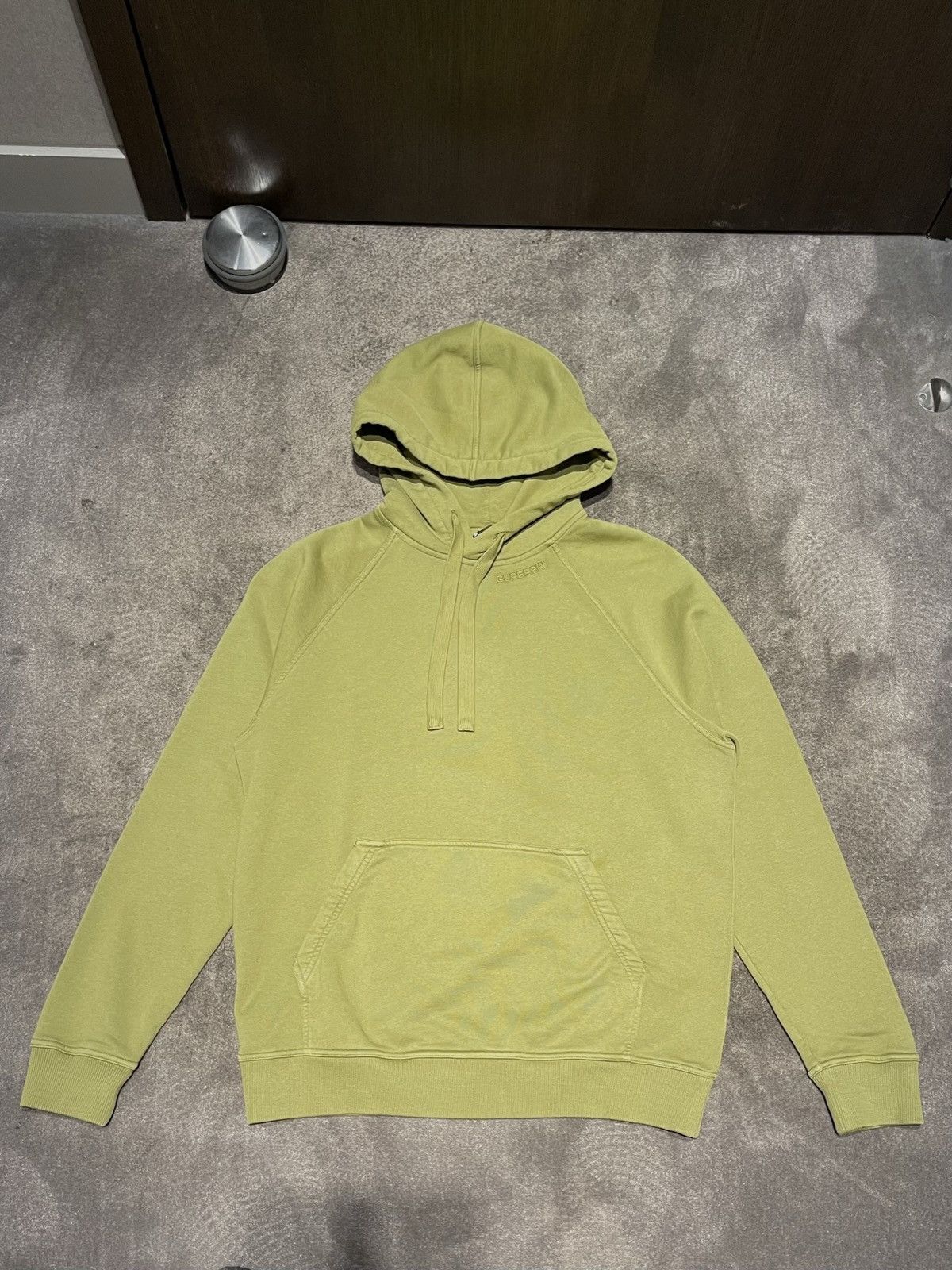 image of Burberry Embroidered Neck Logo Hoodie in Green, Men's (Size XS)