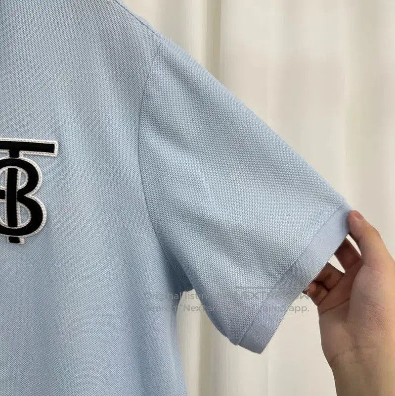Burberry Burberry Light Blue Cotton Logo Polo Shirt. Size US M / EU 48-50 / 2 - 4 Thumbnail
