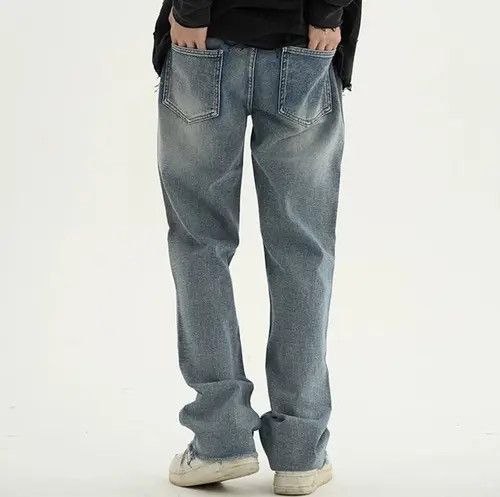 VIBE Blue Patchwork Skulls Embroidery Casual Denim Pants Size US 32 / EU 48 - 2 Thumbnail