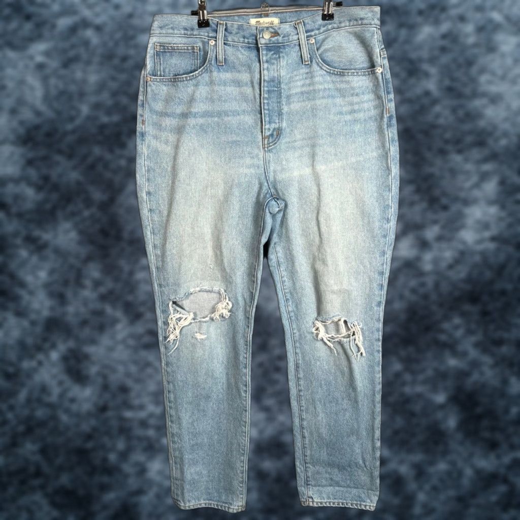 Madewell Madewell Jeans Mens Straight Blue Light Wash 32 Distressed Denim Size 32 Size US 32 / EU 48 - 1 Thumbnail