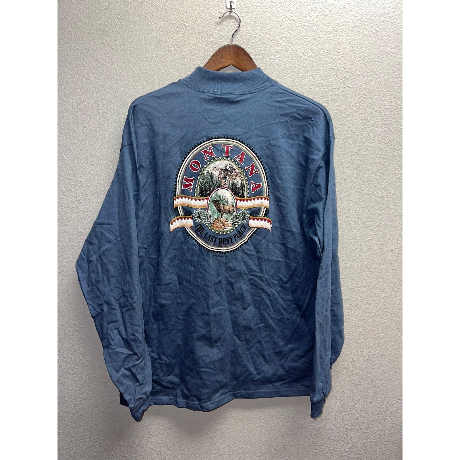 Anvil Vintage Montana Shirt The Last Best Place Blue Large L 90s Size US L / EU 52-54 / 3 - 1 Thumbnail