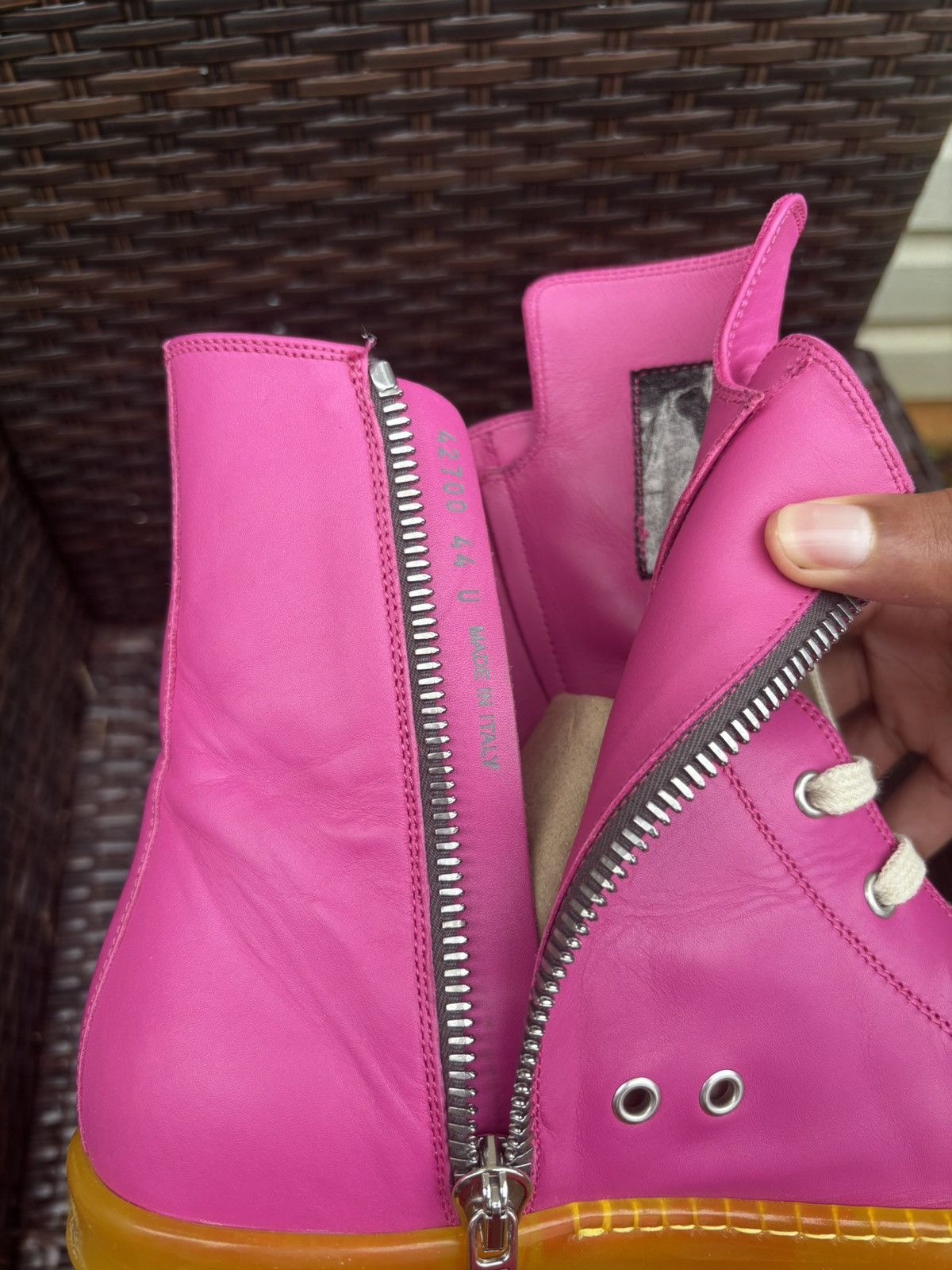 Rick Owens Rick Owens Pink Leather Ramones Size US 11 / EU 44 - 5 Thumbnail