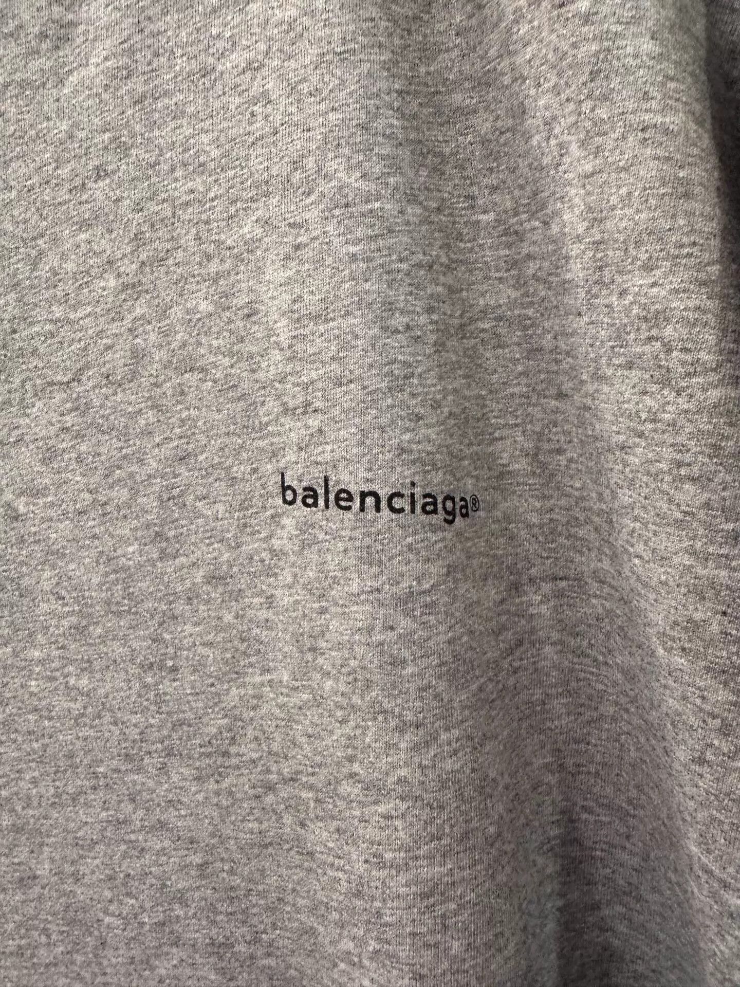 Balenciaga Balenciaga men's gray short sleeve tee black logo print L Size US L / EU 52-54 / 3 - 4 Thumbnail