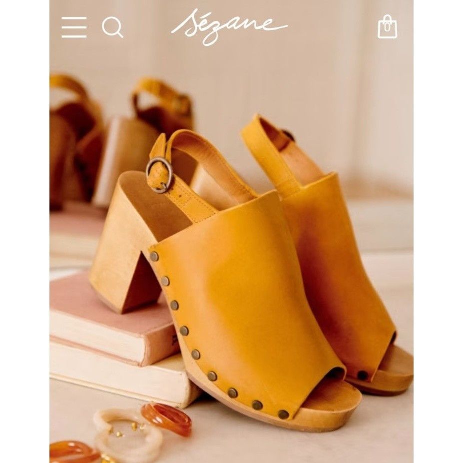 Sezane Sezane Dakota High Terracotta Wooden Buckle Chunky Platform Size US 7.5 / IT 37.5 - 12 Thumbnail