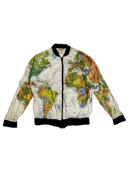 Nirvana Vintage World Map Kurt Cobain Jacket By Leslie Jordan Size US L / EU 52-54 / 3 - 1 Thumbnail