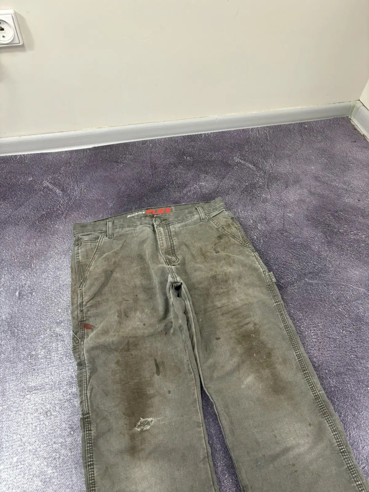 Dickies × Vintage Vintage Dickies Olive Distressed Hype Work Pants Size US 32 / EU 48 - 7 Thumbnail