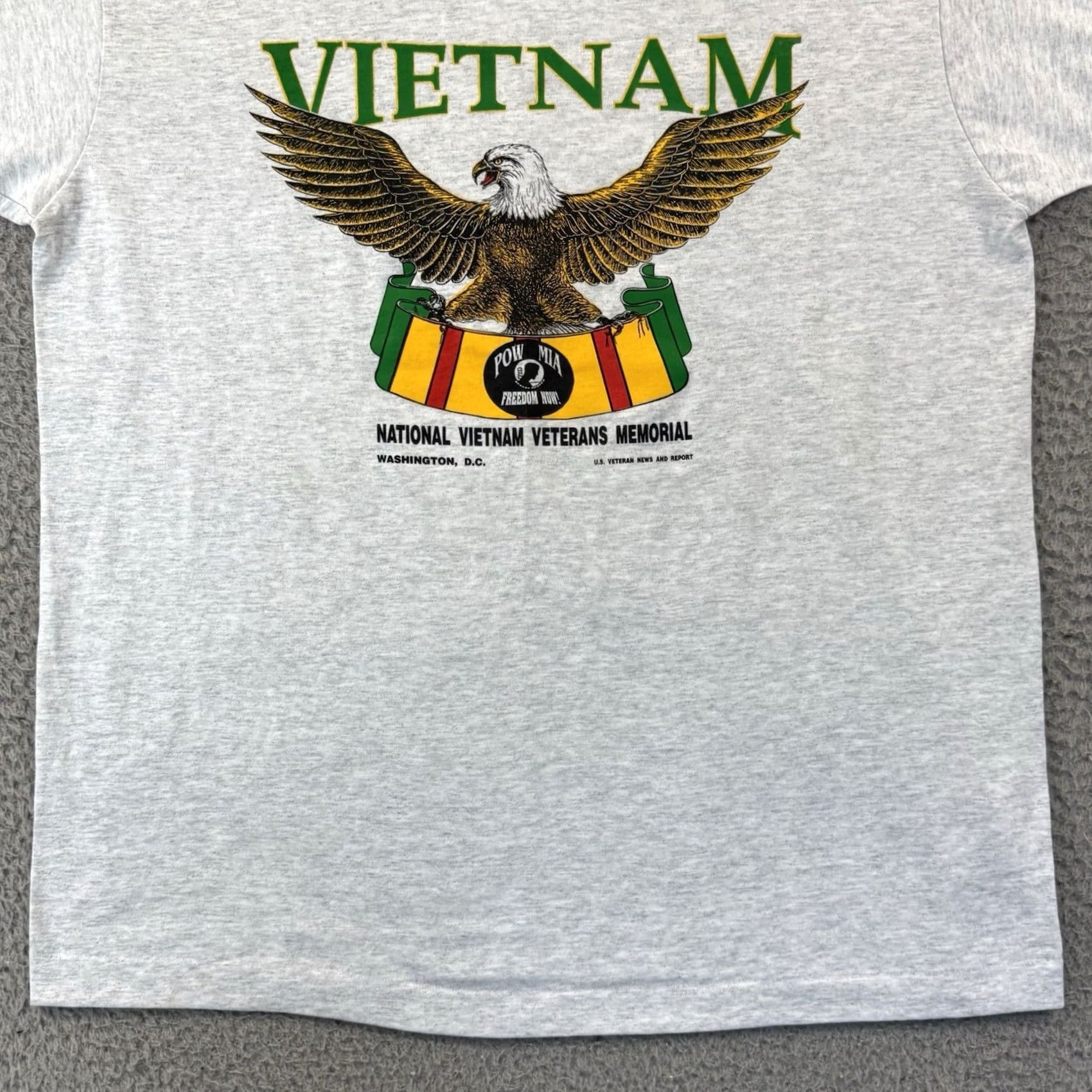 Vintage VINTAGE Vietnam Veterans Memorial Shirt Mens XL Gray Short Sleeve 90s Military Shirt Size US XL / EU 56 / 4 - 2 Thumbnail
