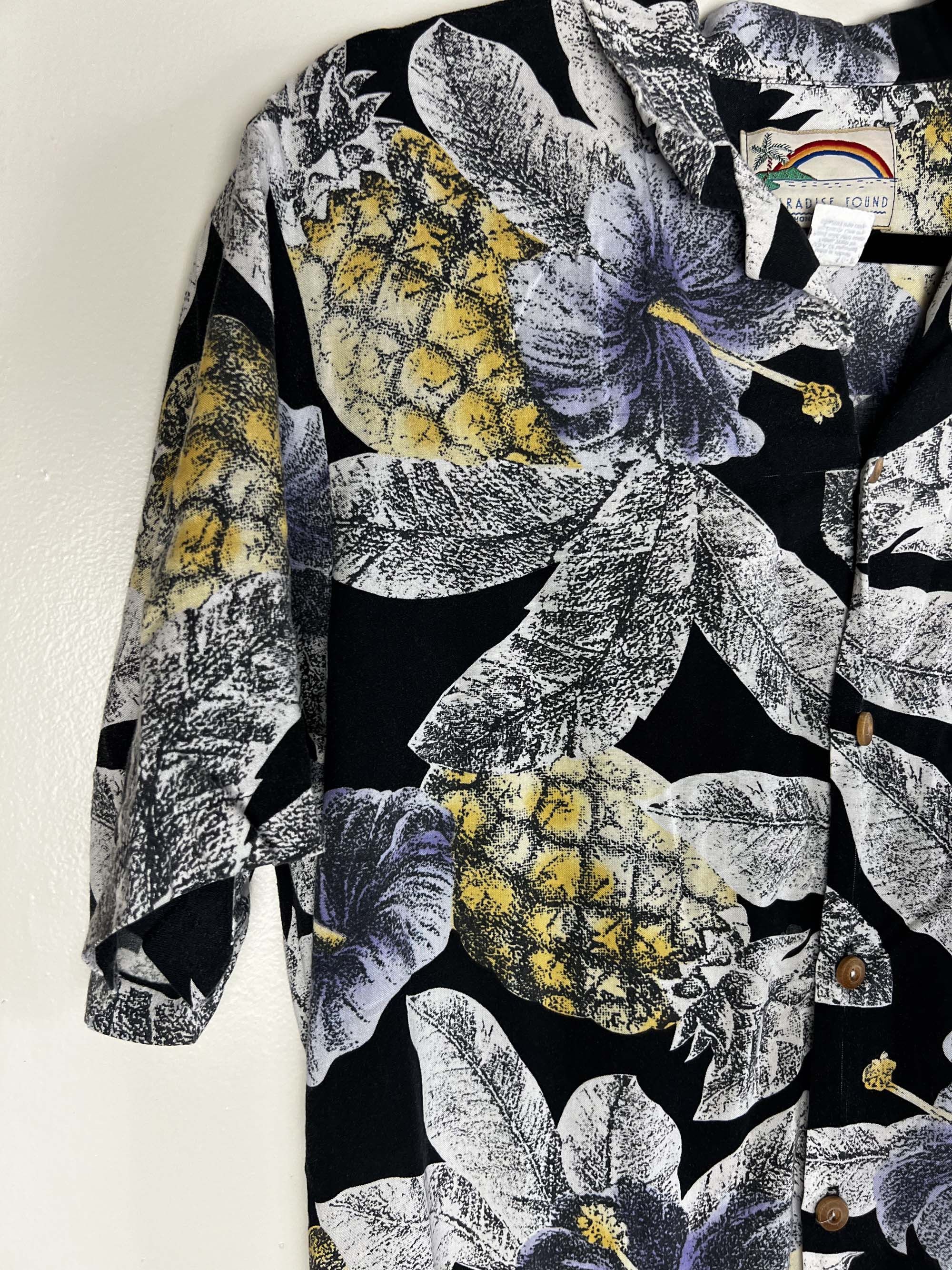 Paradise Found 1980's Paradise Found Hibiscus Pineapple Shirt -Magnum P.I. Size US L / EU 52-54 / 3 - 8 Thumbnail