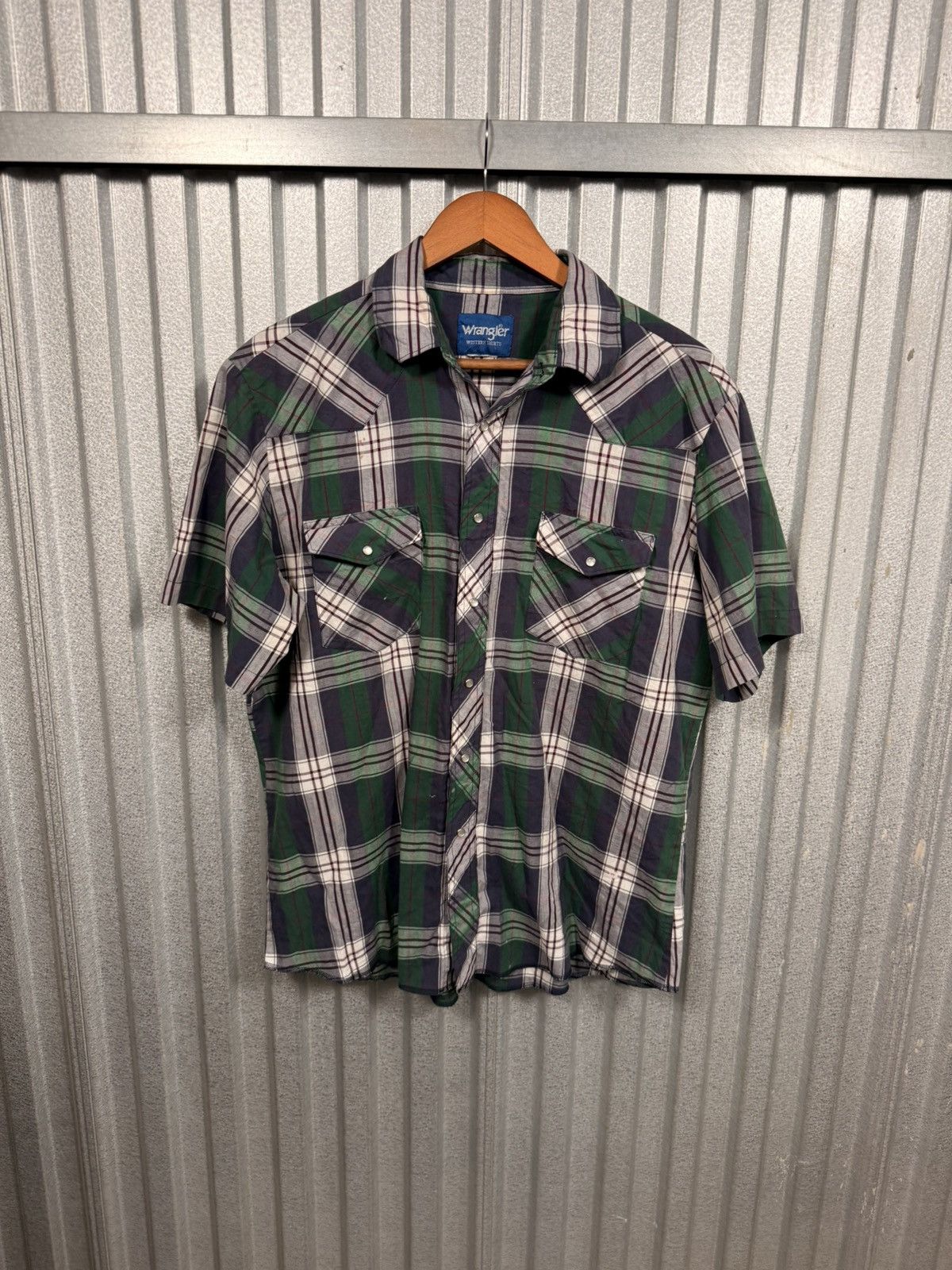 Wrangler Vintage Western Wrangler Pearl Snap Short Sleeve Cowboy Shir Size US L / EU 52-54 / 3 - 1 Thumbnail