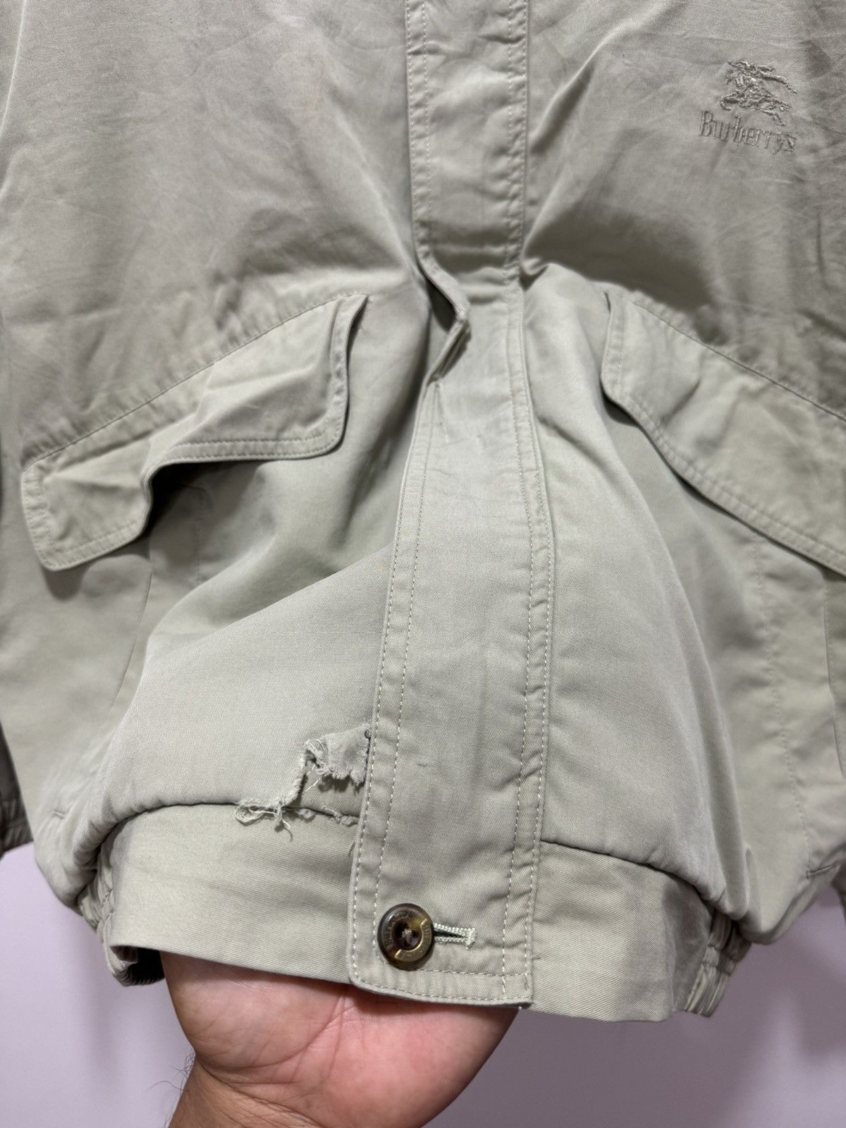 Burberry × Vintage DISTRESSED BURBERRY ZIP UP JACKET Size US S / EU 44-46 / 1 - 7 Thumbnail