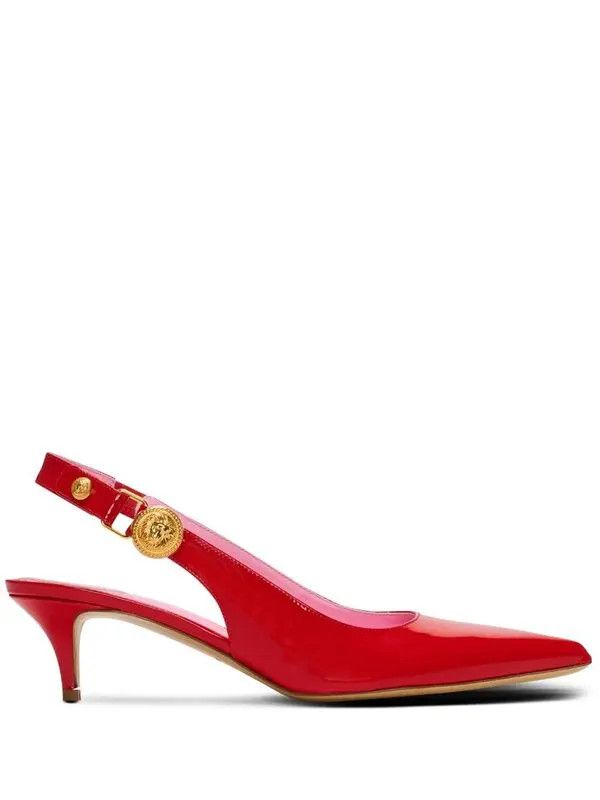 Balmain o1s1wg111225 Eva Patent Leather Slingback Pumps in Red Size US 9 / IT 39 - 1 Thumbnail