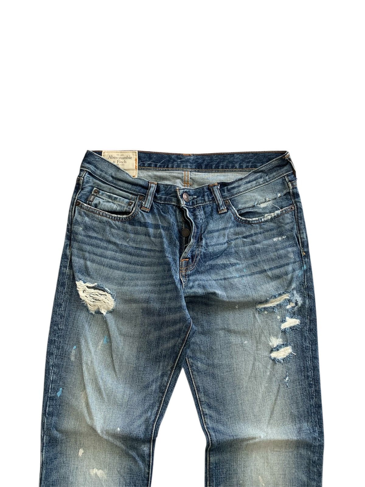 Abercrombie & Fitch Abercrombie & Fitch Distressed Faded Skinny Jeans Size US 30 / EU 46 - 4 Thumbnail