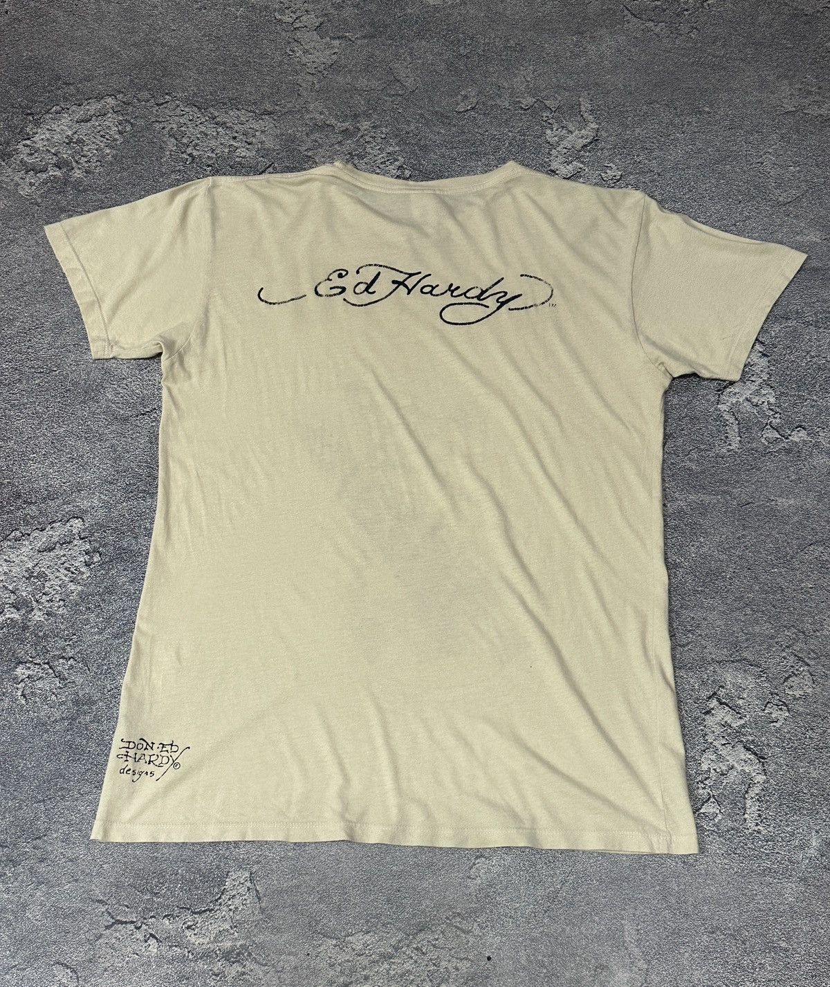 Ed Hardy Ed Hardy Born Free Eagle American Flag Graphic Tee Cream M Size US M / EU 48-50 / 2 - 2 Thumbnail