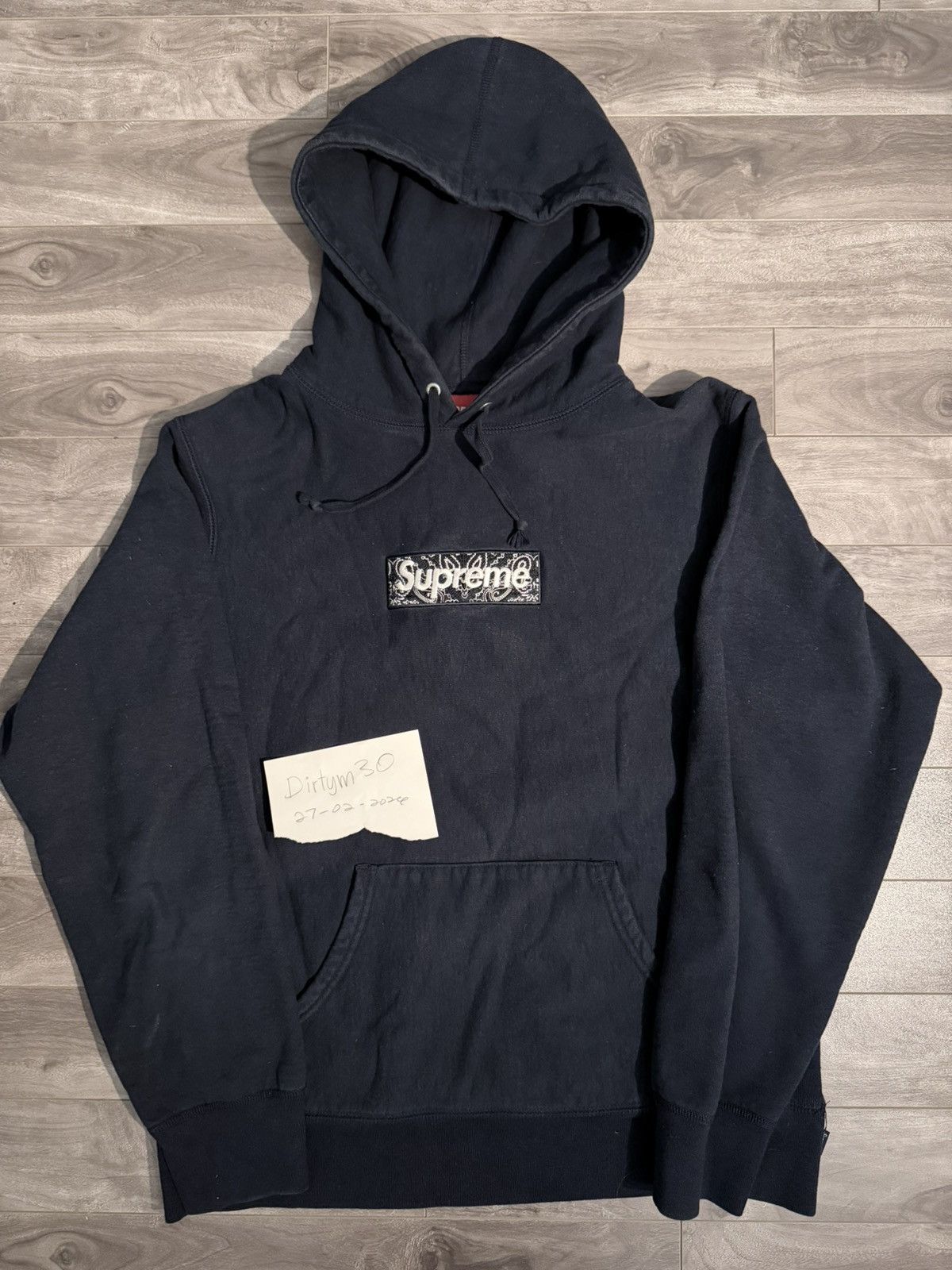 Supreme Supreme Bandana Box Logo Hoodie Navy M | Grailed