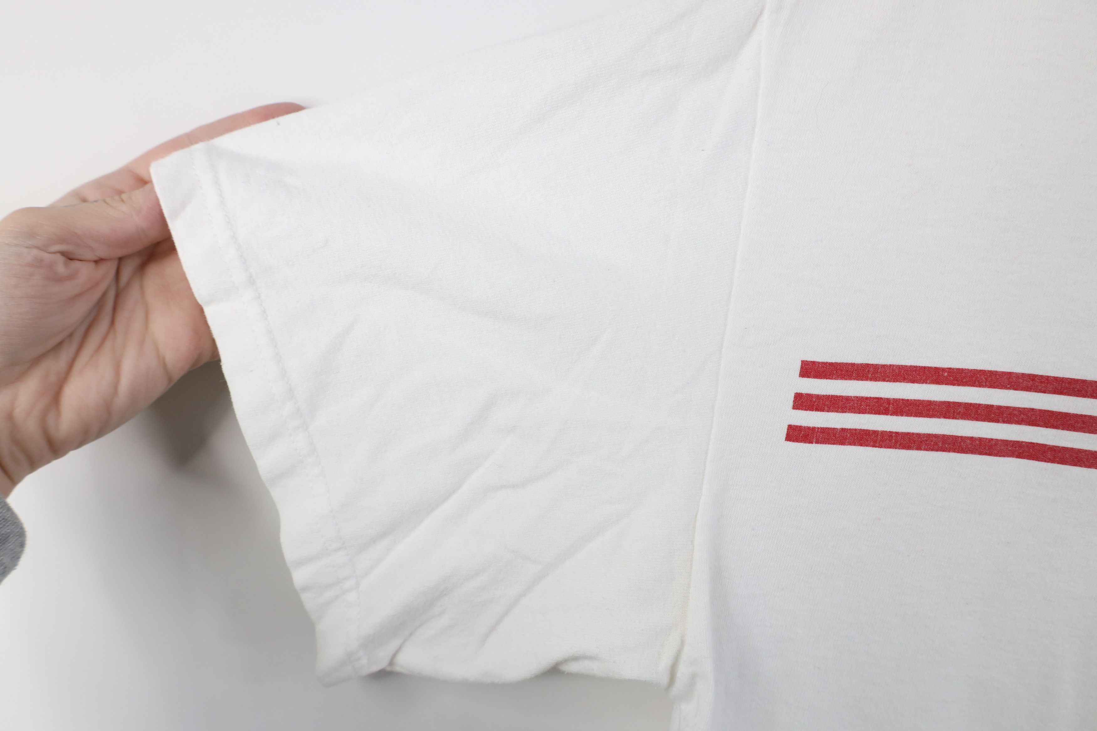 Adidas Vintage Y2K 2005 Adidas Striped Short Sleeve T-Shirt White Size US M / EU 48-50 / 2 - 9 Thumbnail