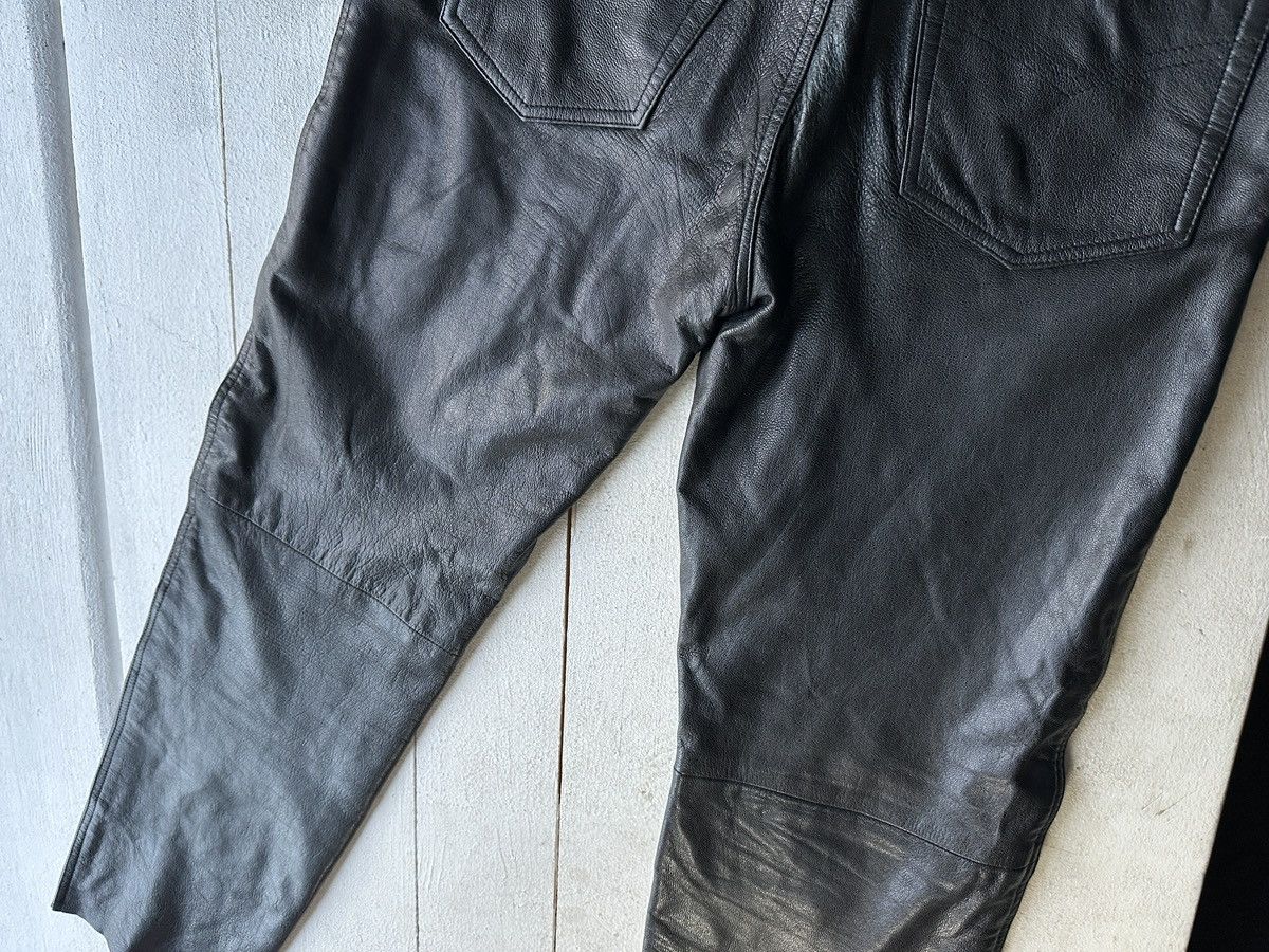 Leather 🚨GRAIL LEATHER PANTS RACING VNTG Cowboy Biker Leather Pants Size US 30 / EU 46 - 11 Thumbnail