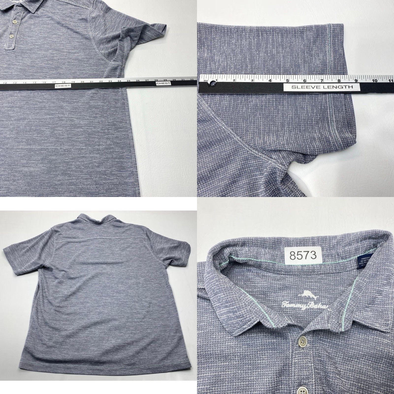 Tommy Bahama Tommy Bahama Shirt Mens XL Gray Heather Polo Golf Casual Embroidered 8573 Size US XL / EU 56 / 4 - 8 Thumbnail