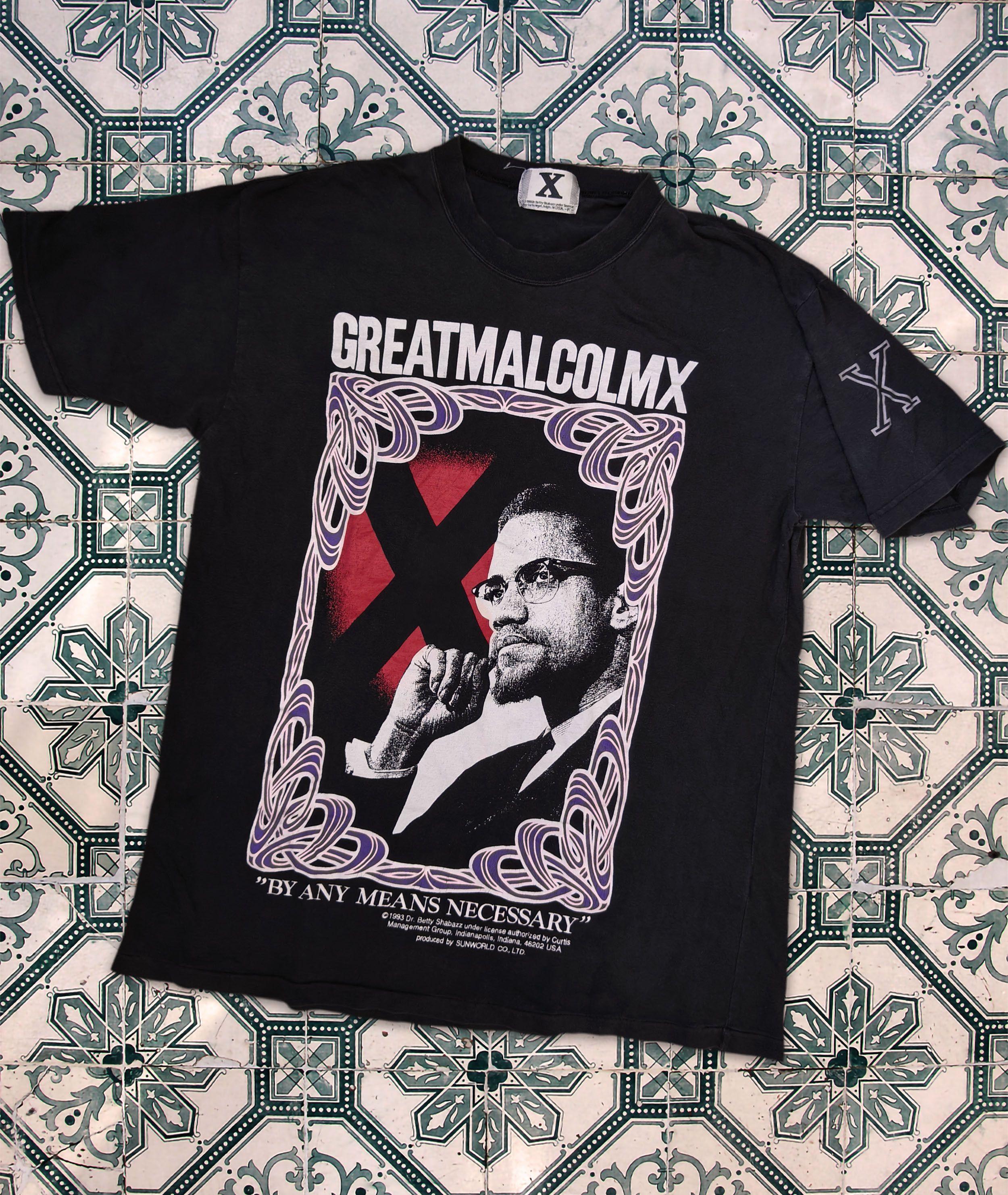 Image of Made In USA x Malcolm X 1993 Malcolm X By Dr Betty Shabazz in Black, Men's (Size XL)