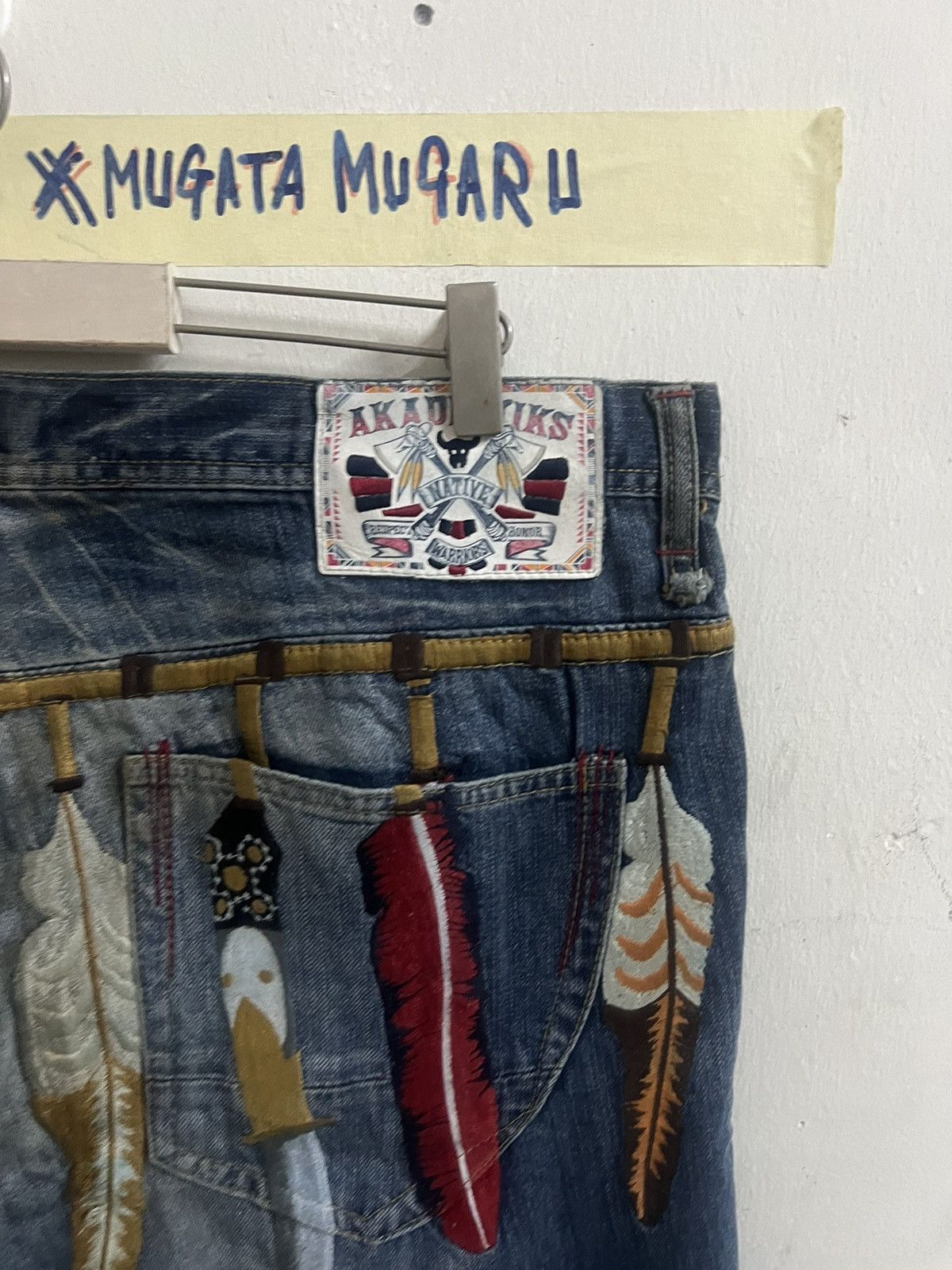 Japanese Brand NAVAJO DENIM AKADEMİK EMBROIDERY DISTRESSED DENIM PANT Size US 38 / EU 54 - 3 Thumbnail