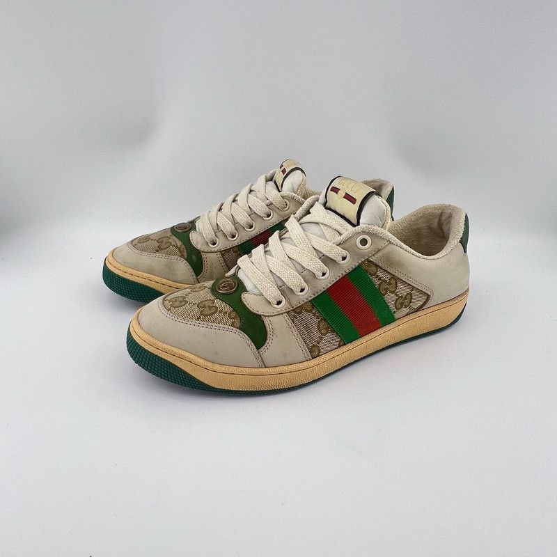 Gucci Gucci Screener Leather Low-Top Sneakers in Green - Size US 7 / EU 40 - 1 Thumbnail