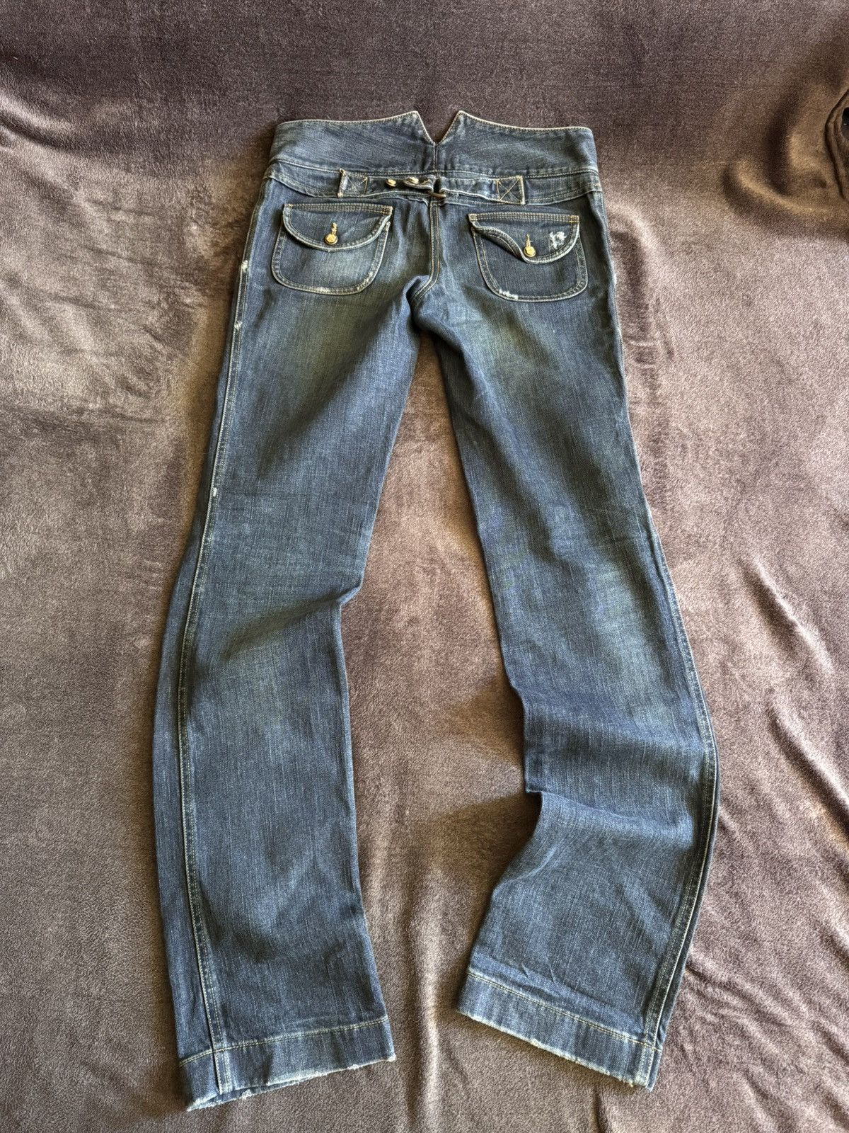 Dolce & Gabbana Vintage Navy Military Style Button Front Denim Jeans Size 27" / US 4 / IT 40 - 13 Thumbnail