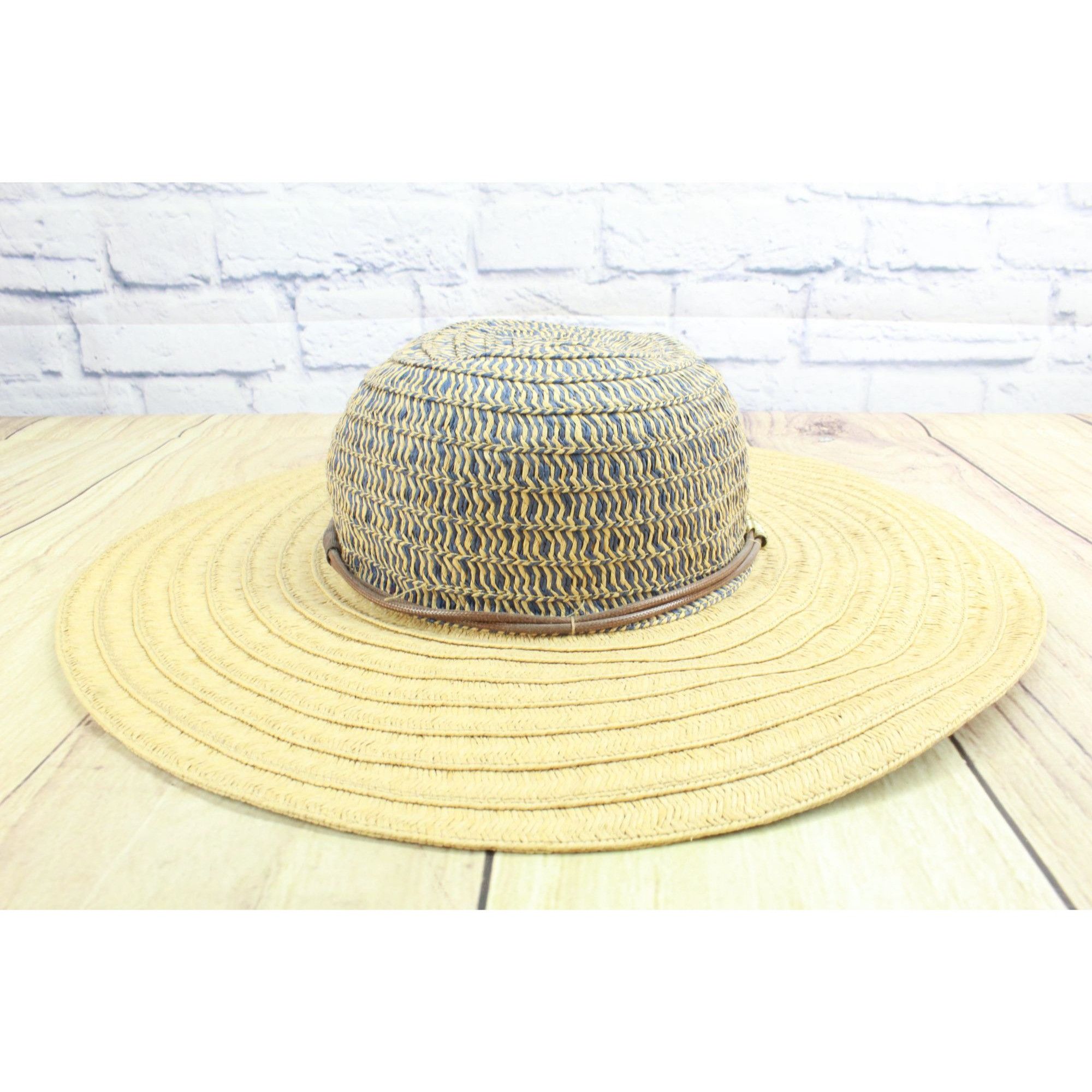 Other August Women's Wide Brim Summer Hat Natural Navy Size ONE SIZE - 3 Thumbnail