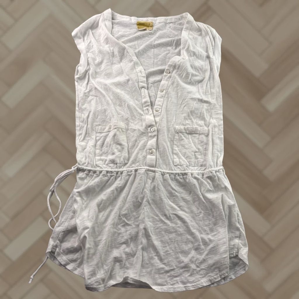 Vintage Ben & Lucia Short Sleeve Button-Up Cotton Cover Up Top Women's Small White Size S / US 4 / IT 40 - 1 Thumbnail