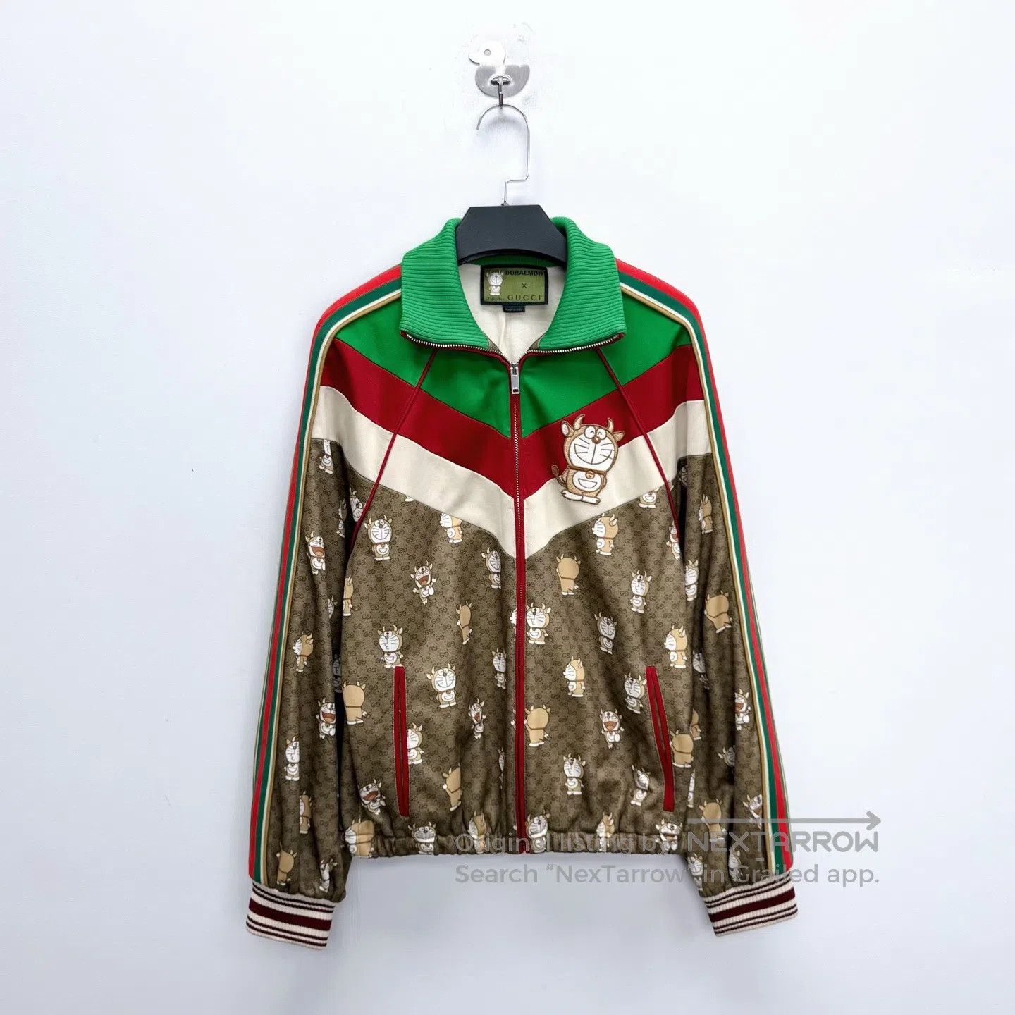 Gucci Guicci Doraemon Double G Full Logo Striped Red and Green T Size US S / EU 44-46 / 1 - 1 Thumbnail