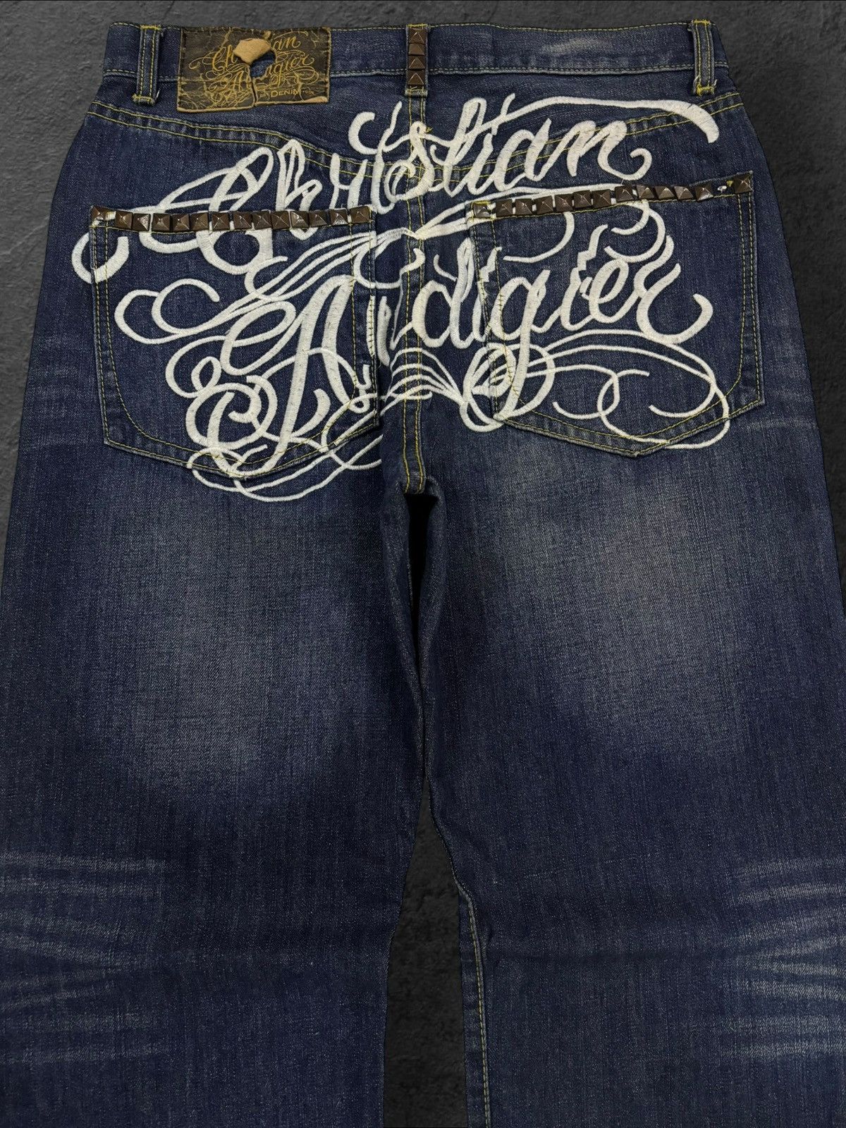 Christian Audigier Vtg Ed Hardy Christian Audigier Embroidered Studded Jeans Size US 32 / EU 48 - 10 Thumbnail