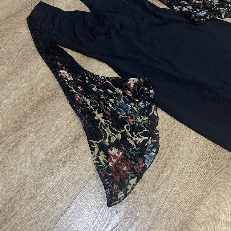Roberto Cavalli × Vintage Roberto Cavalli floral black midi dress 2007 year Size XL / US 12-14 / IT 48-50 - 3 Thumbnail