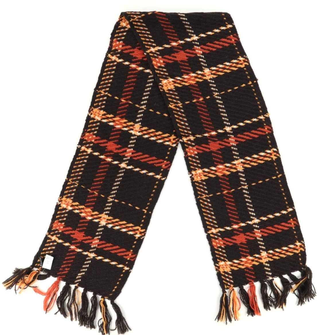 Talbots Talbots Wool Blend Scarf Yarn Knit Chocolate Plaid 60" OS Size ONE SIZE - 2 Thumbnail