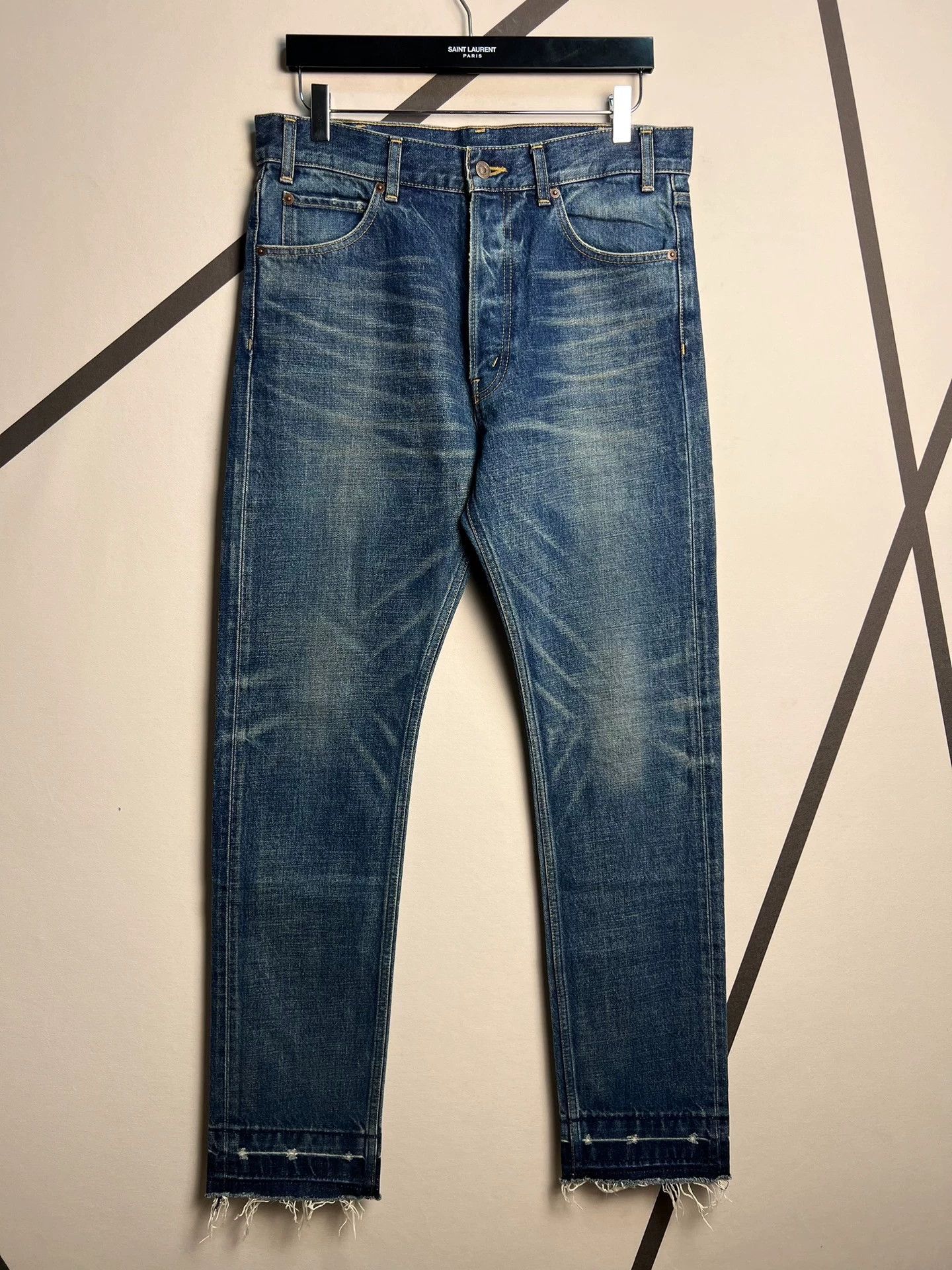 Celine Authentic Celine washed blue straight-leg jeans, Size US 31 - 1 Thumbnail