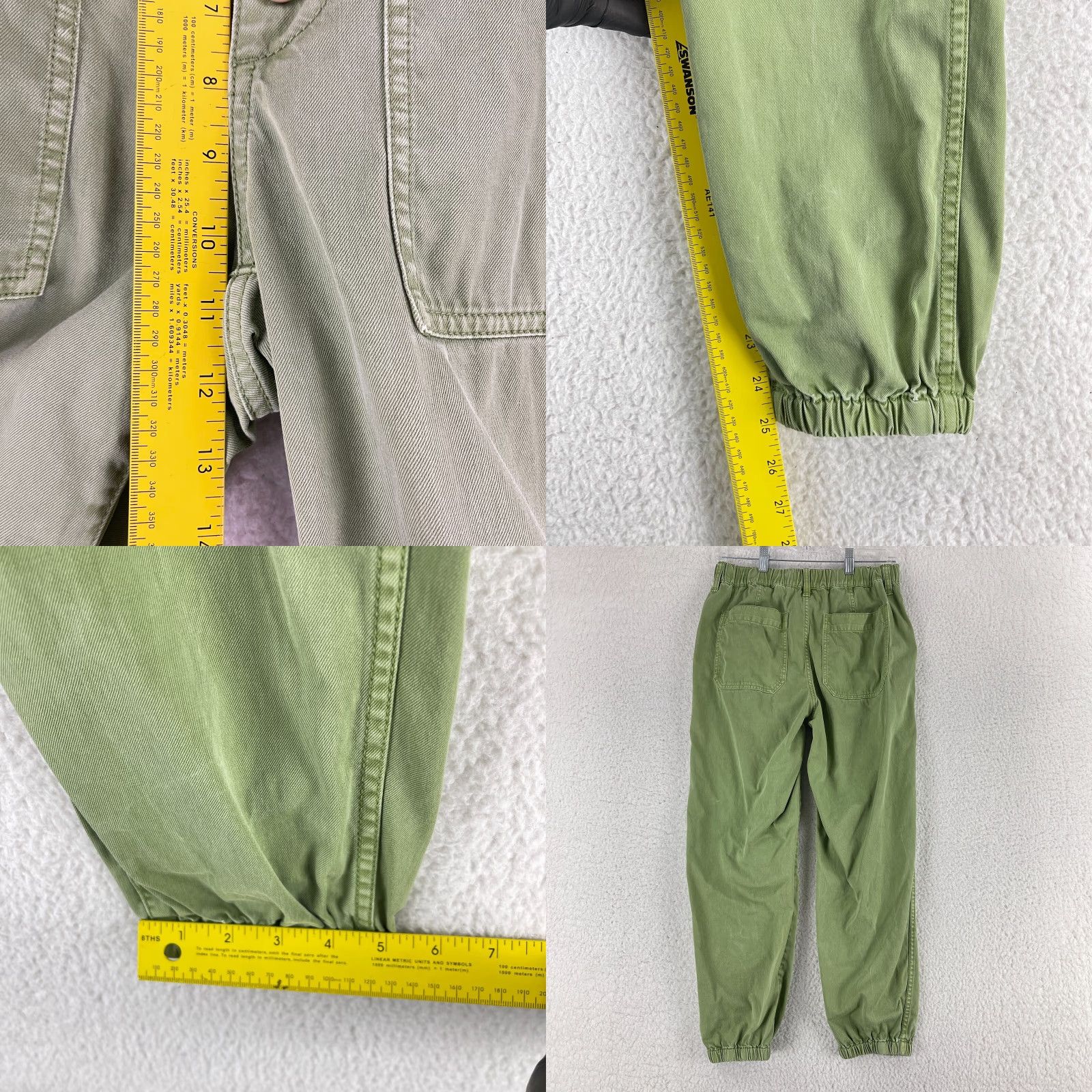 Madewell Madewell Green Button Front Tapered Jogger Pants Womens Size 26 Mid-Rise Casual Shirt Size 26" / US 2 / IT 38 - 8 Thumbnail