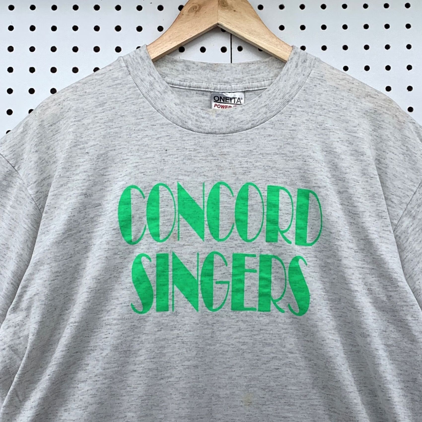 Vintage VINTAGE 90s Concord Singer Shirt Mens XL Gray Single Stitch Oneita USA Size US XL / EU 56 / 4 - 3 Thumbnail