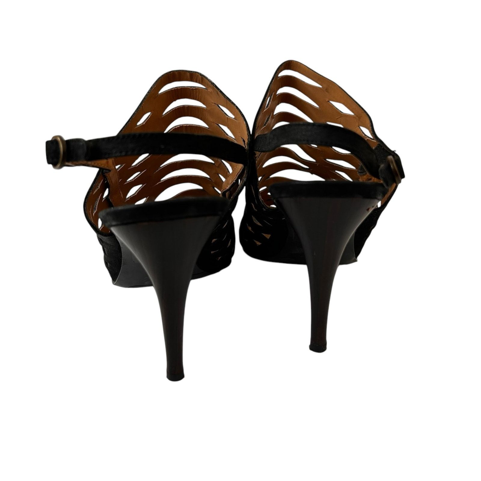 Nine West Nine West Black Leather Caged Open Toe Pumps Sz 6 Size US 6 / IT 36 - 5 Thumbnail