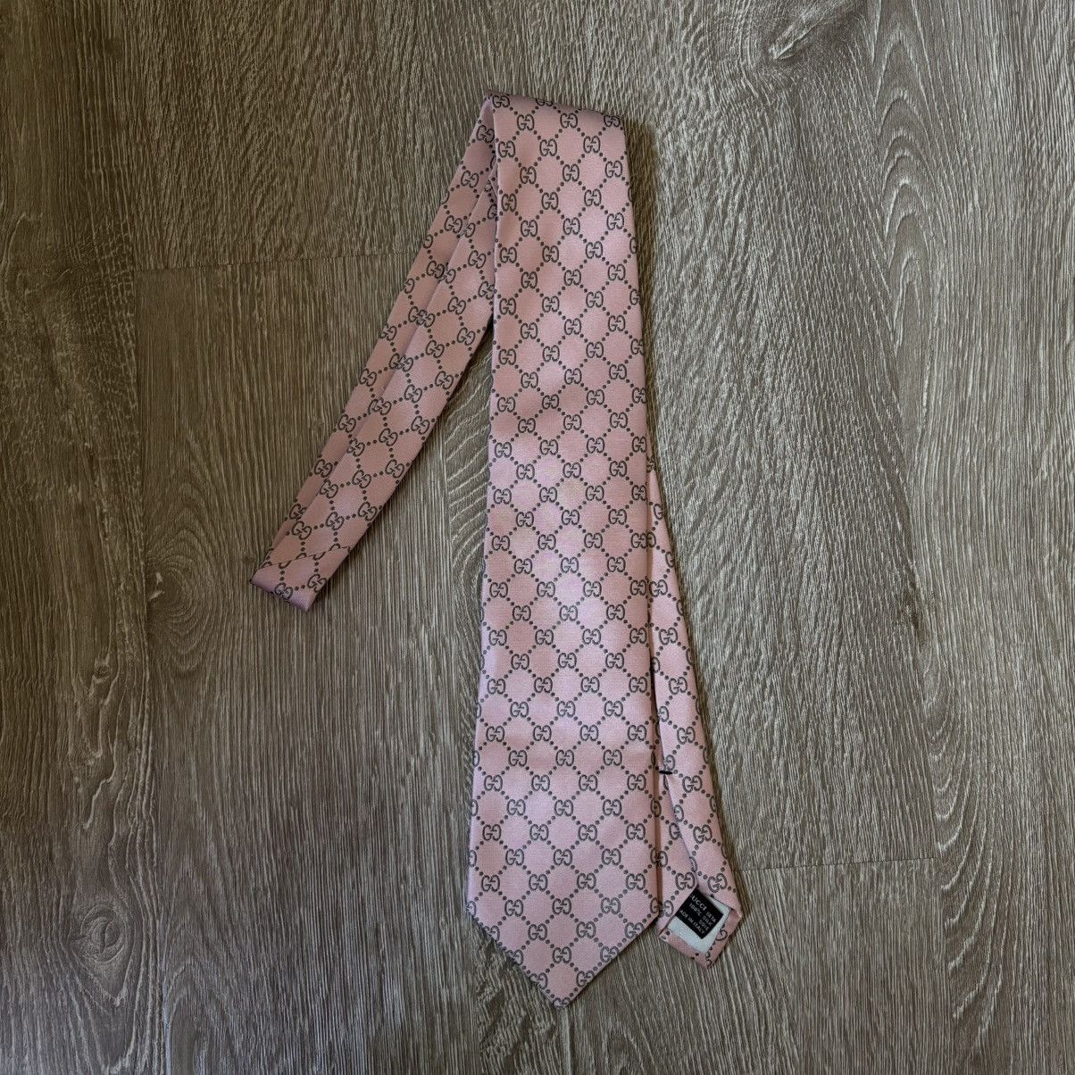 Gucci Brown and Pink Silk Tie Silk tie Gucci Pink in Silk - 25421225 main image 3
