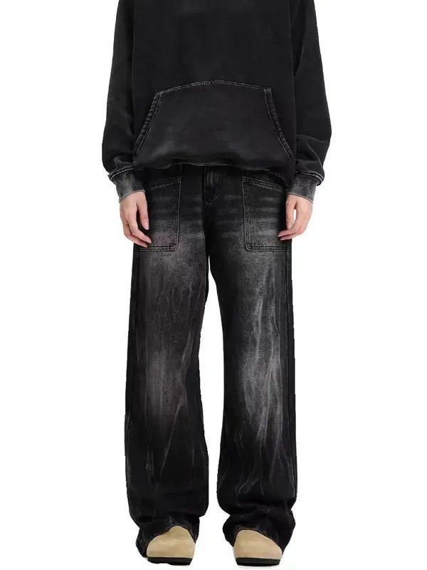Japanese Brand VIBE High Street Design Washed Ash Straight Leg Jeans Size US 34 / EU 50 - 1 Thumbnail