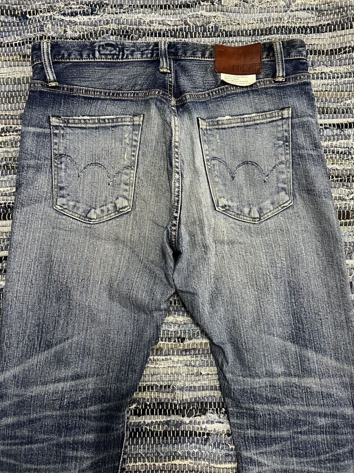 Edwin ED-80 Nihon Men Selvage 13.5oz Organic Mud Wash Dirty Denim Size US 32 / EU 48 - 9 Thumbnail