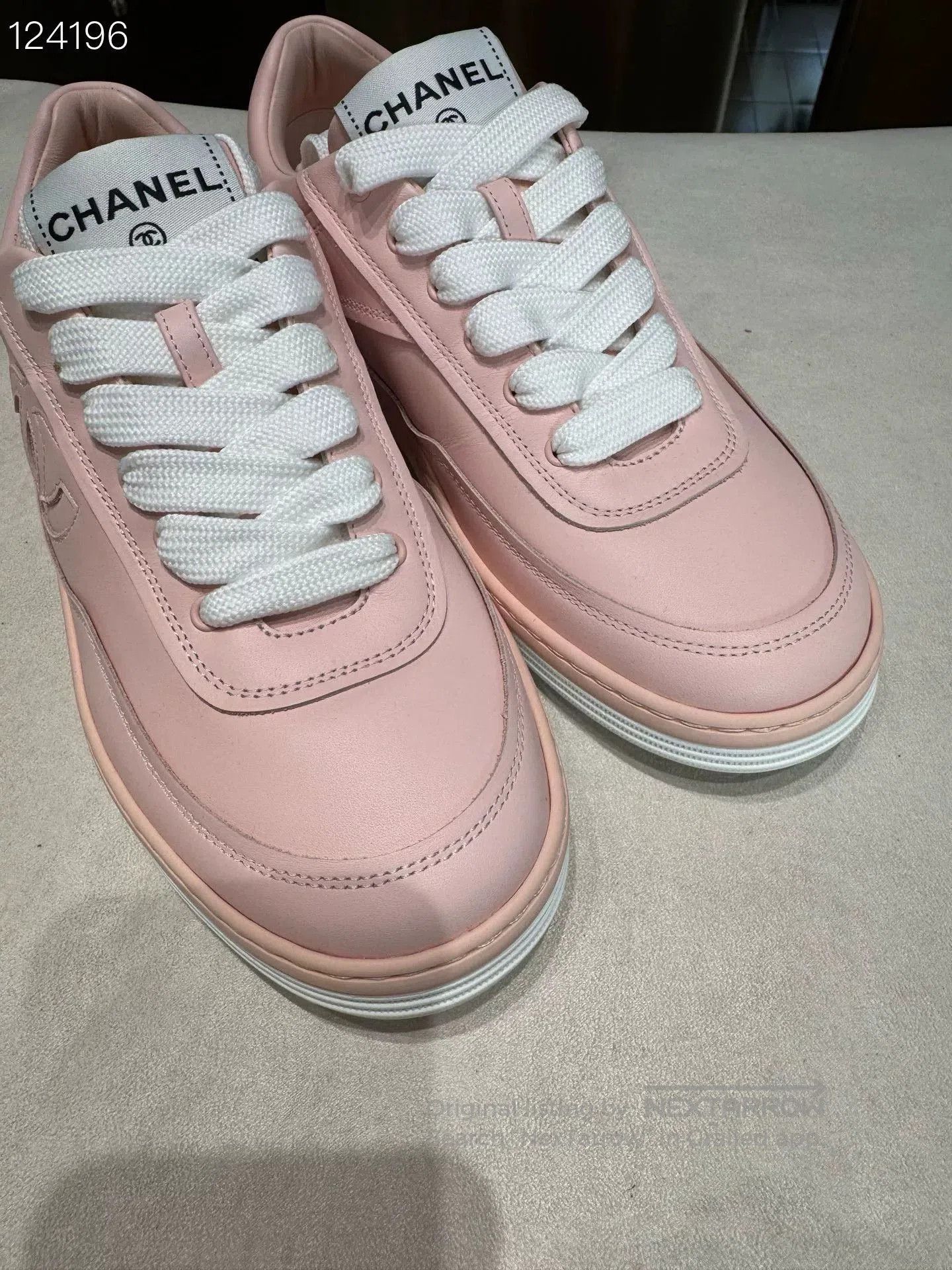 Chanel Chanel Pink Leather Sneakers. Size US 7 / IT 37 - 3 Thumbnail
