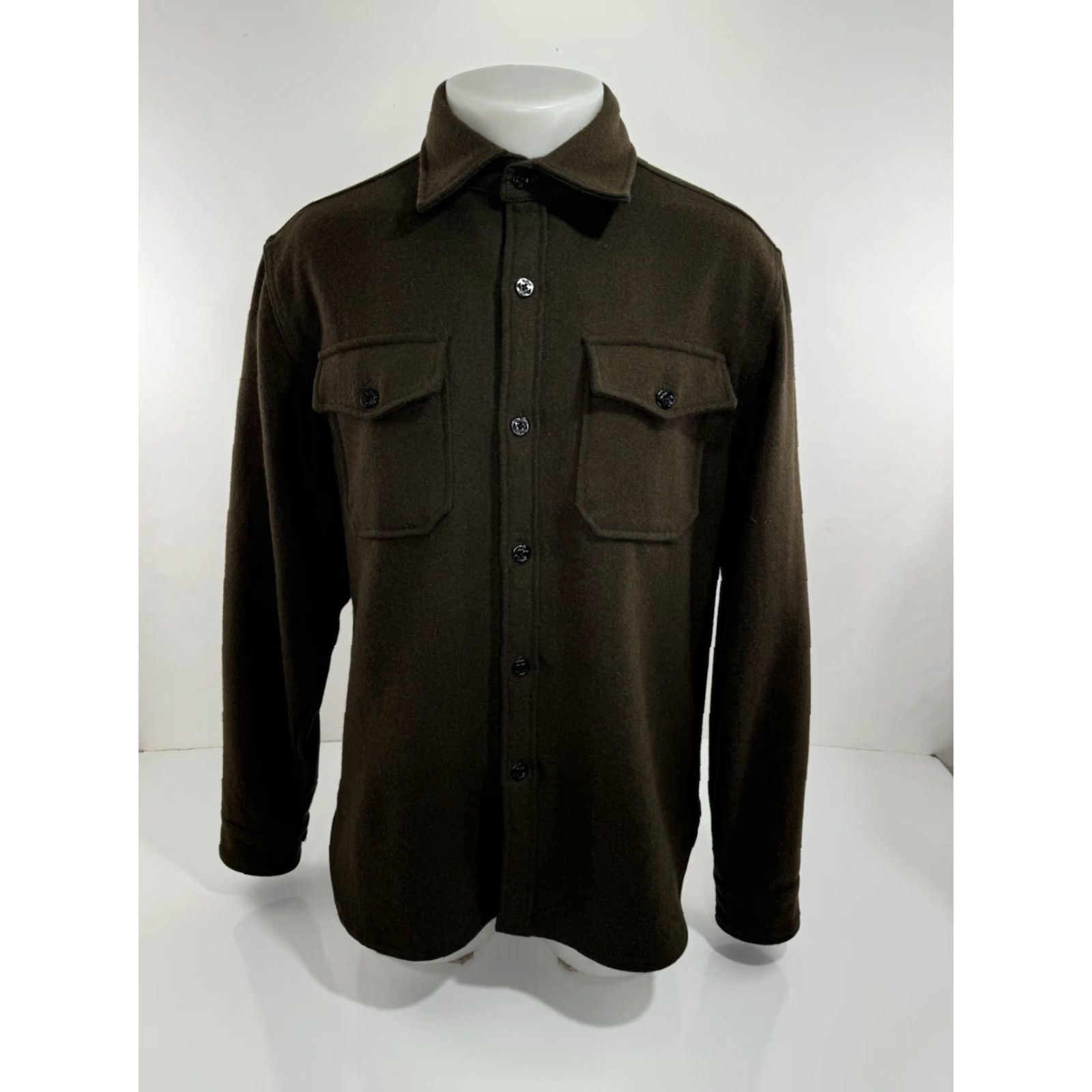 Schott SCHOTT U.S. Armed Forces Intermediate CIV / MIL 1913 WOOL M Jacket EXCELLENT Shirt Jacket Mens Dark Olive Size US M / EU 48-50 / 2 - 2 Thumbnail
