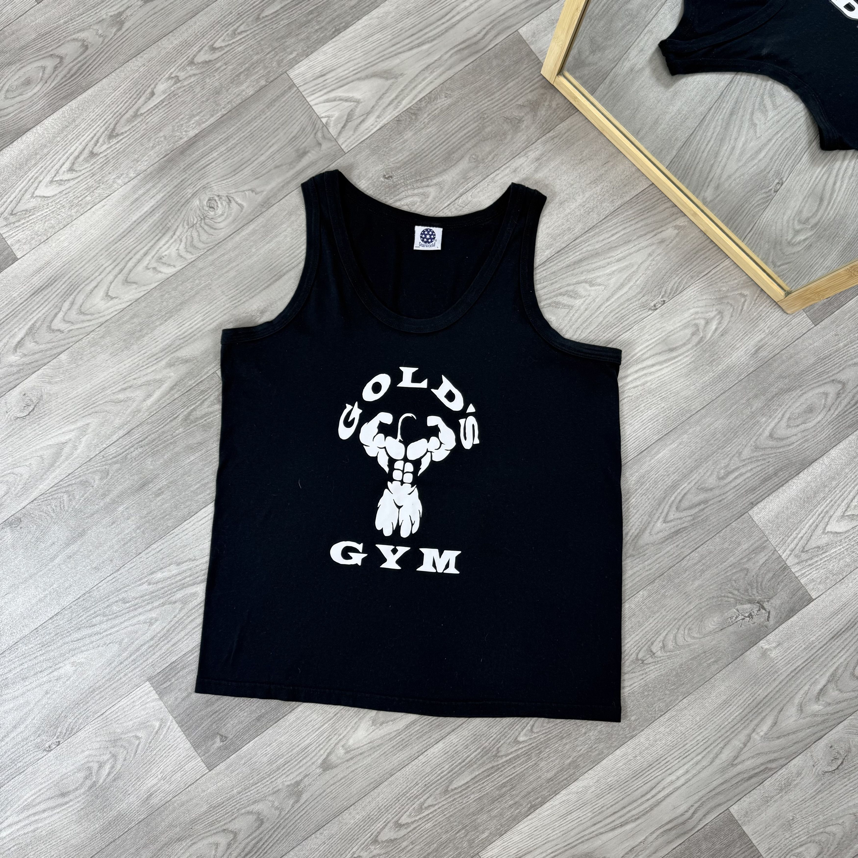 Vintage Vintage Gold's Gym 90s Graphic Black Tank Top M Size US M / EU 48-50 / 2 - 1 Thumbnail